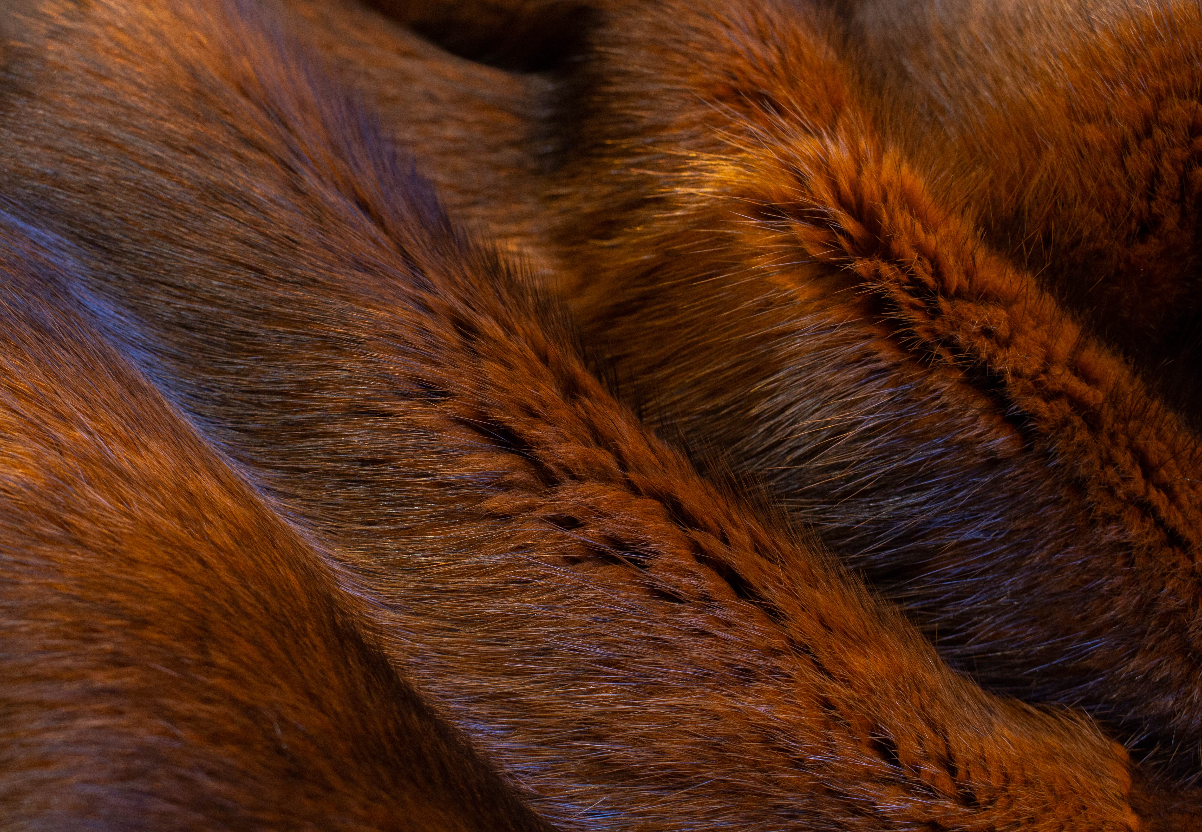 Muskrat Fur Throw made from Real Fur