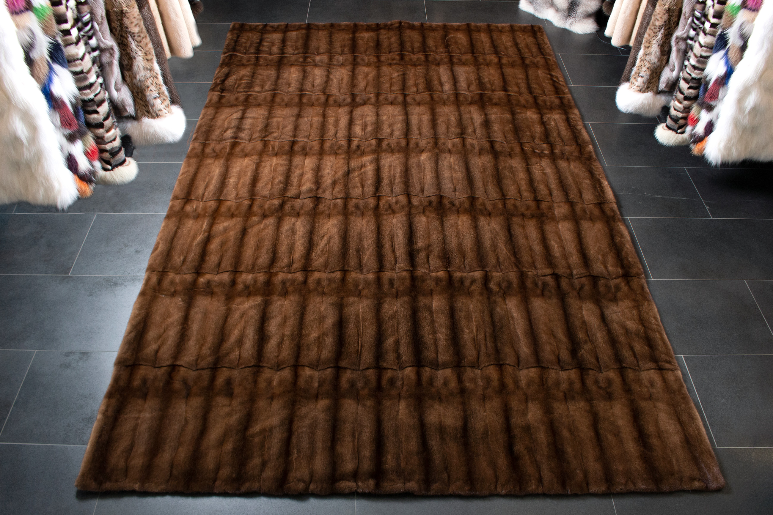 Genuine Mink Fur Carpet in Large