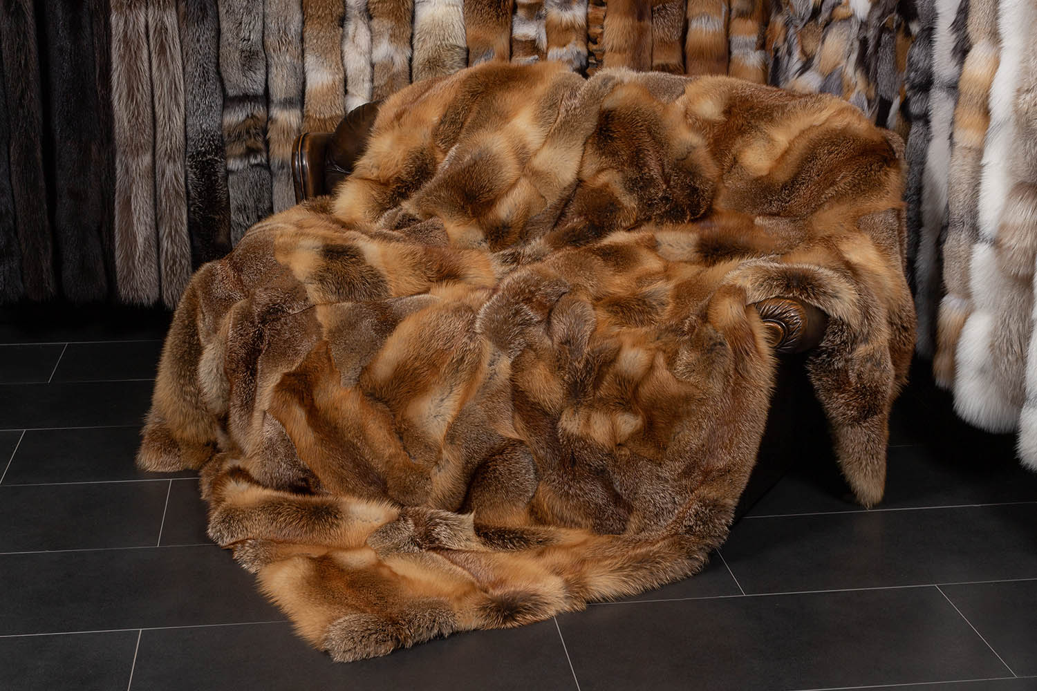 European Red Fox Fur Blanket Wild Fur