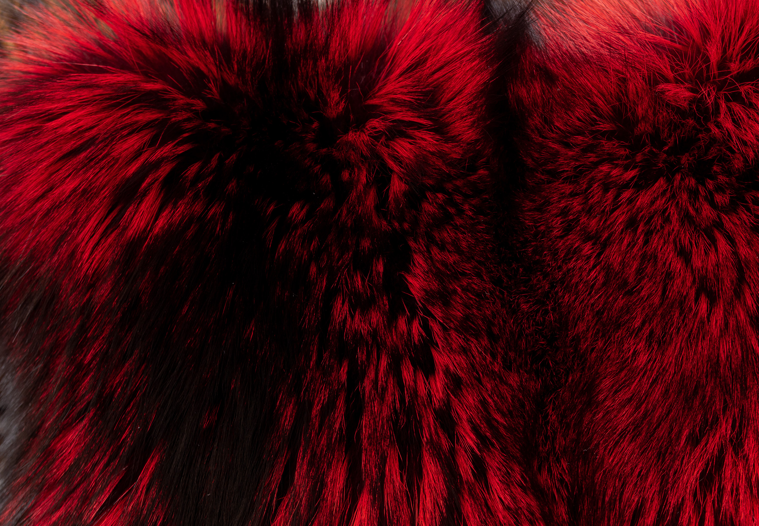 Noble Silver Fox Fur Pillow in Red