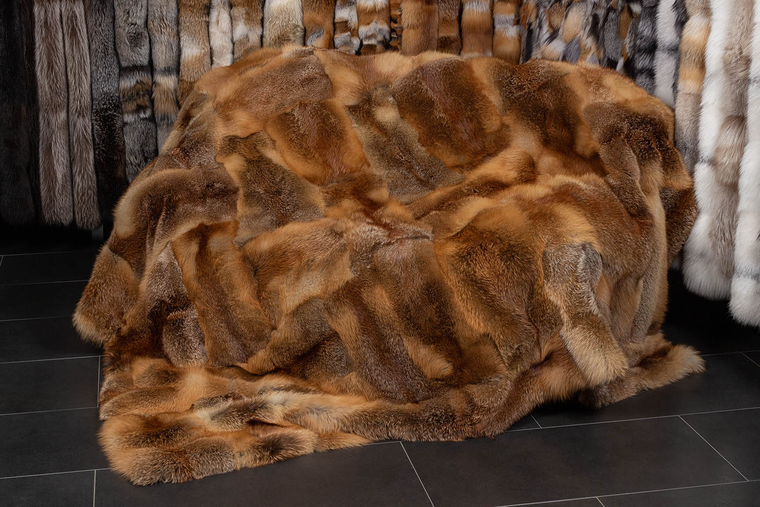 European Red Fox Fur Blanket Wild Fur