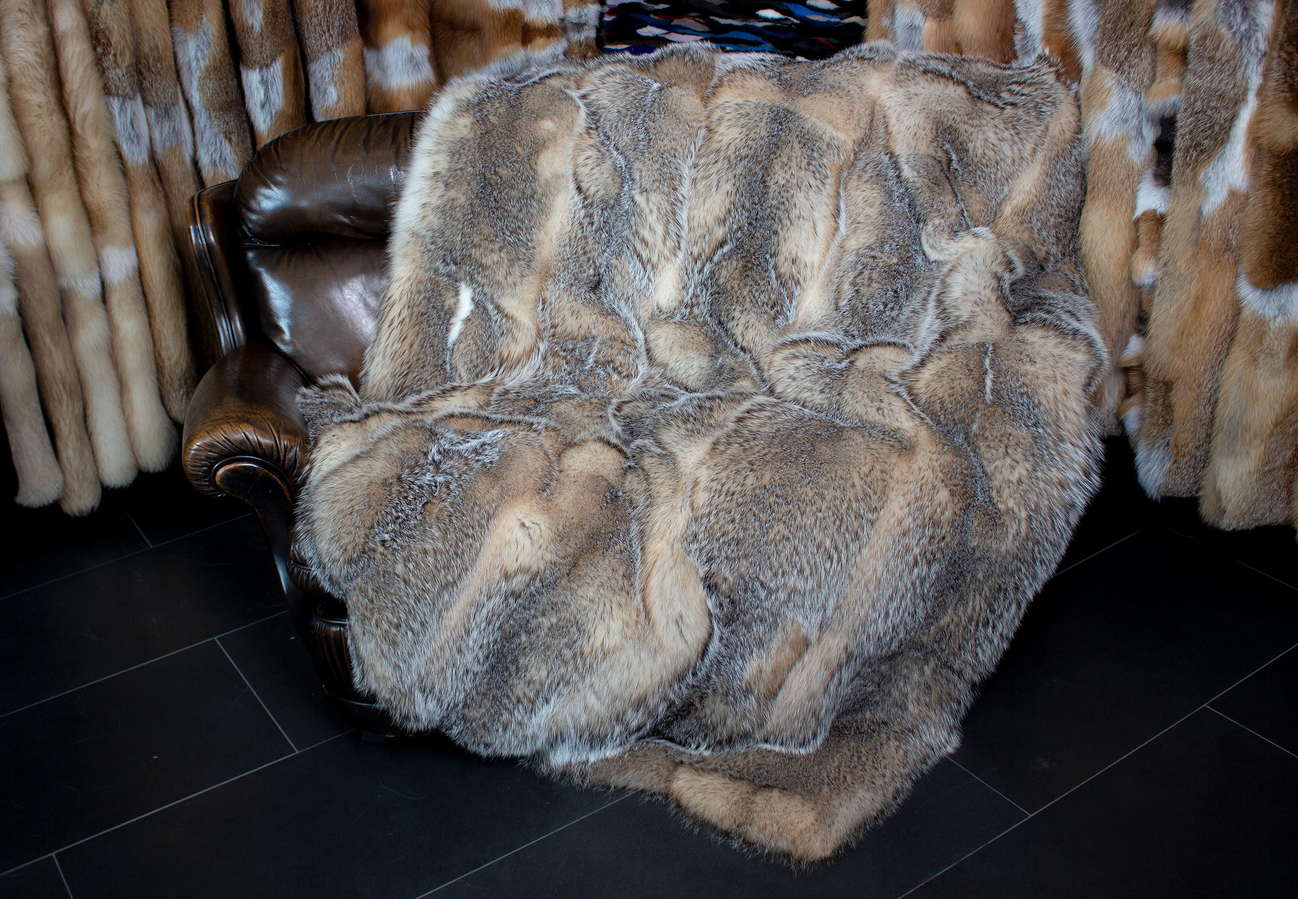 Cozy Silver Badger Fur Blanket