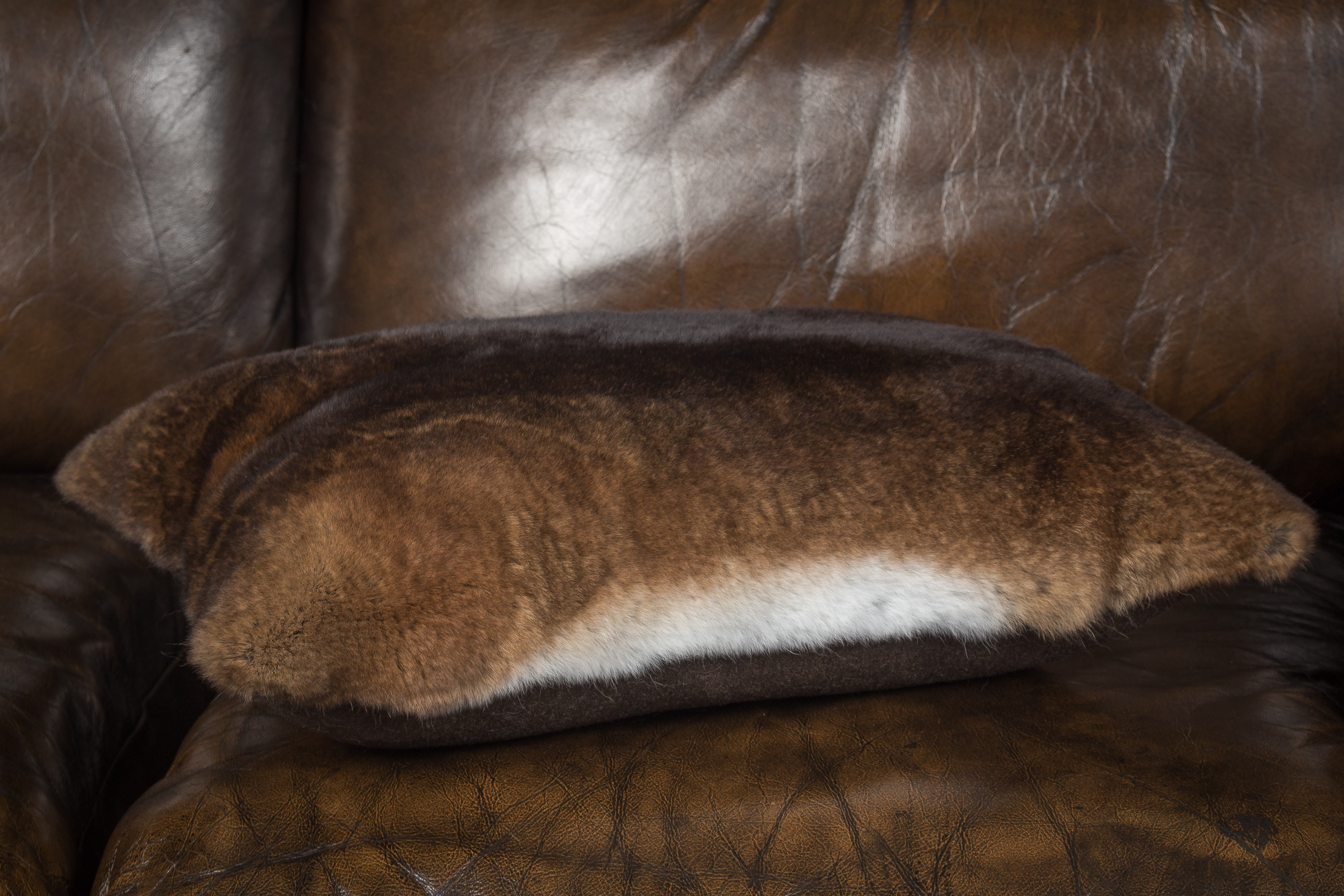 Soft Castor Rex Rabbit Fur Cushion