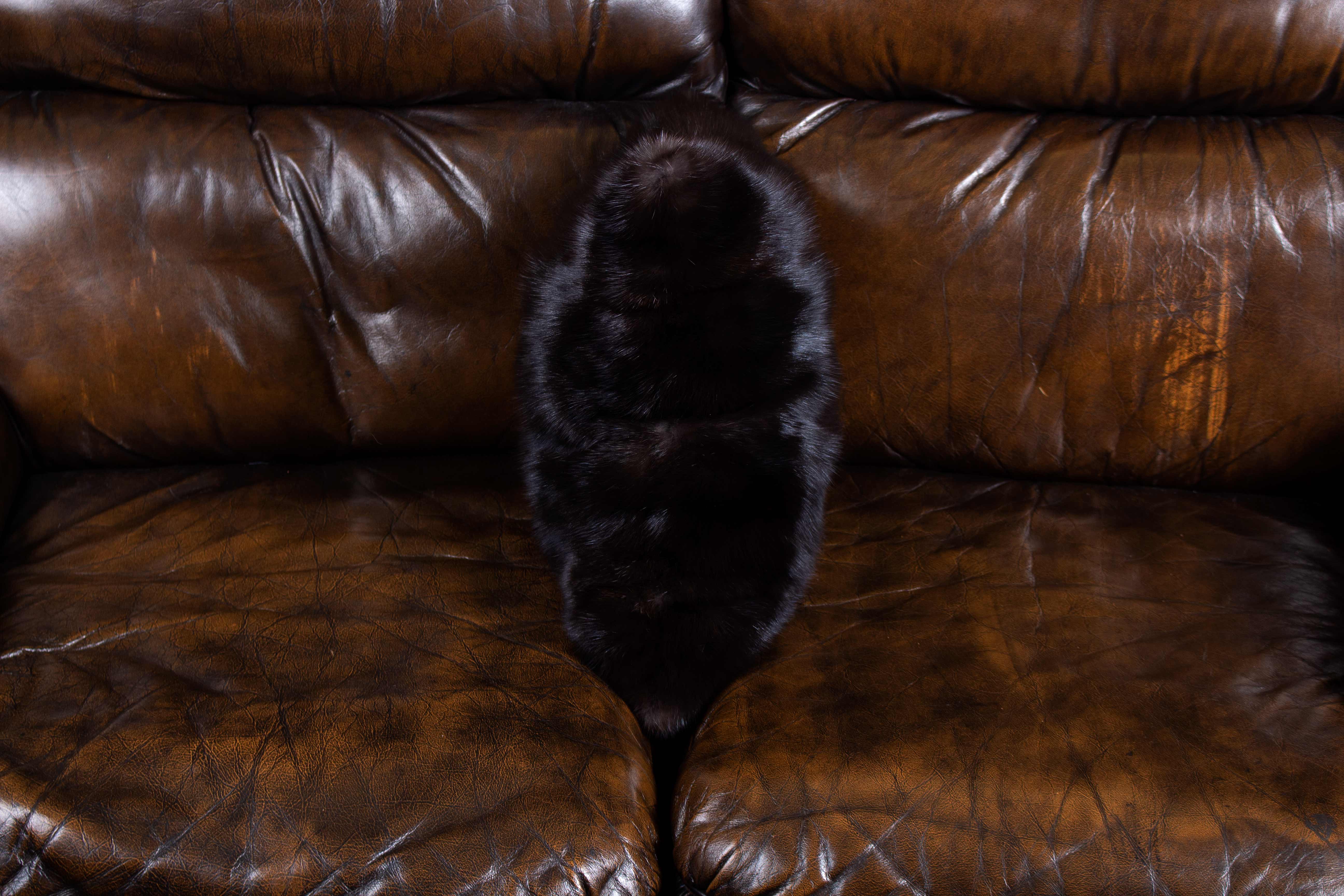 Russian Sable Fur Cushion Gray Smoke Genuine Fur