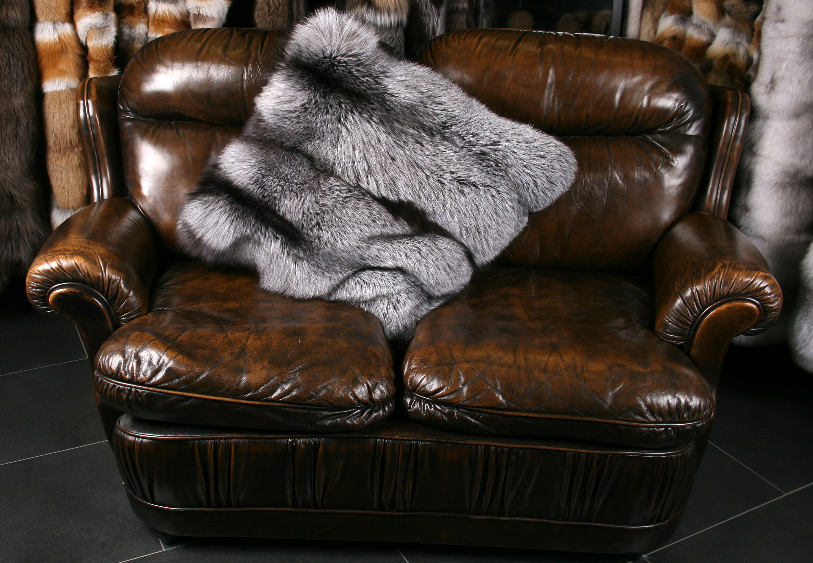 Silver Fox Fur Pillow (SAGA Fur)