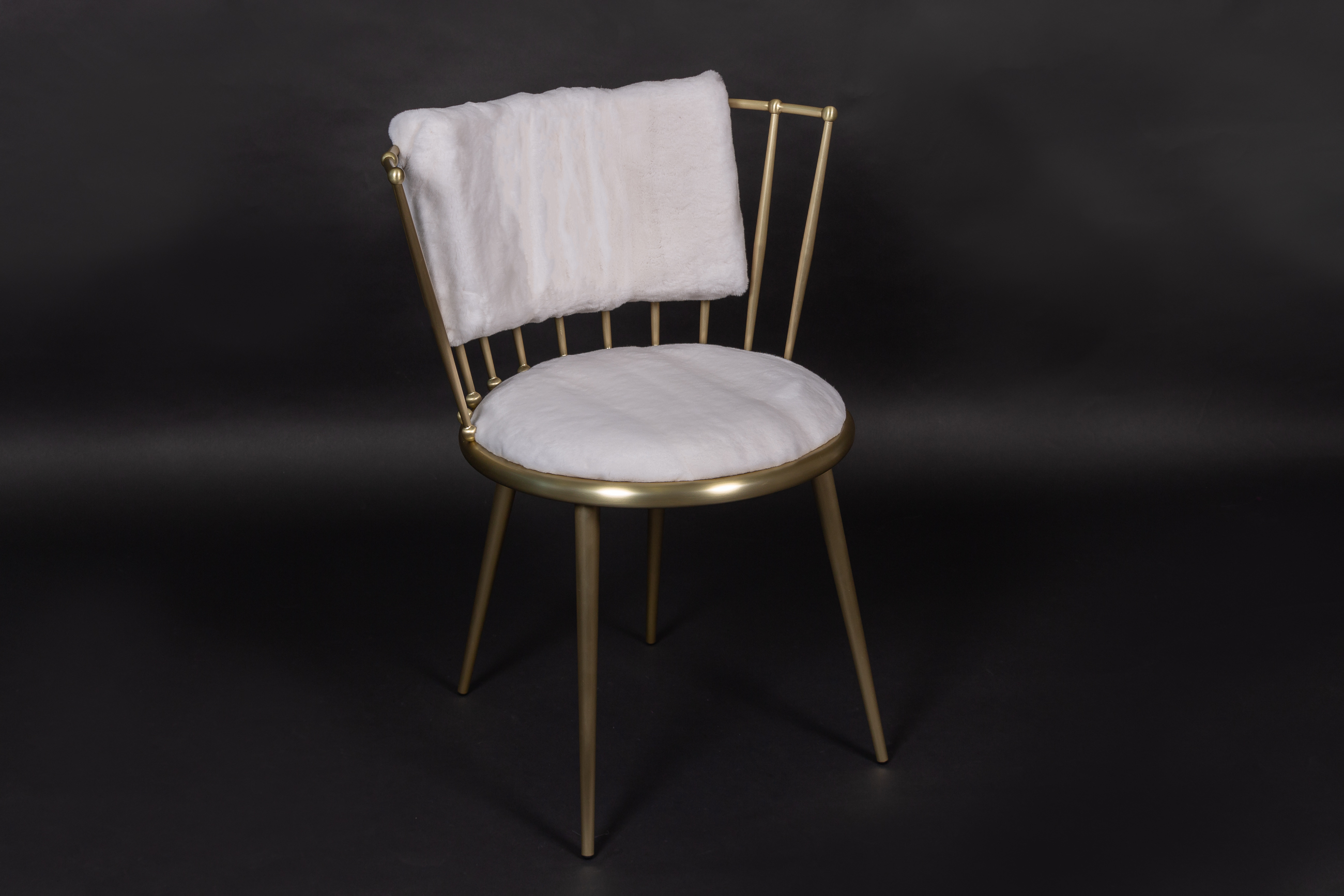 Chair with Plucked White Mink
