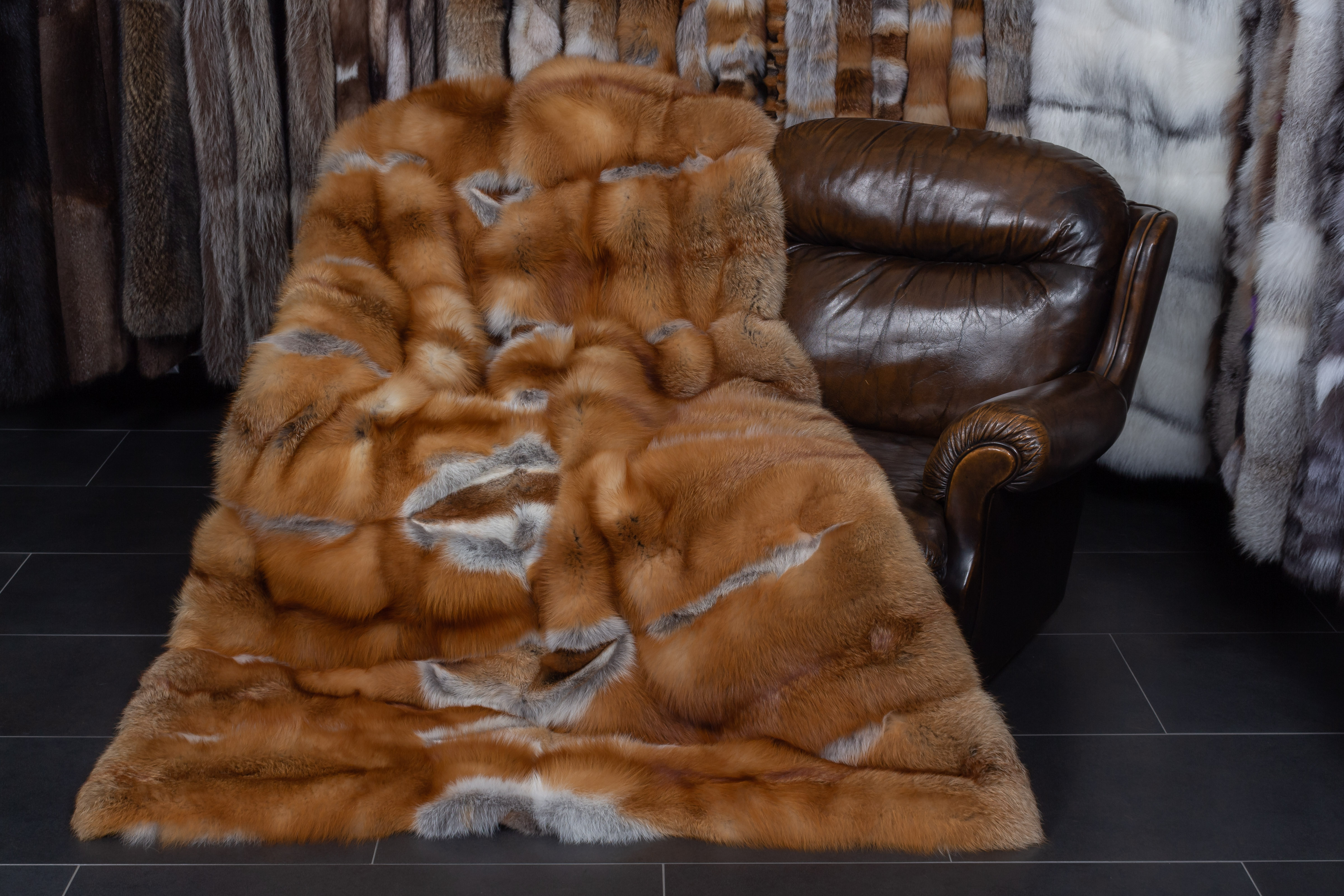 Canadian Red Fox Fur Blanket