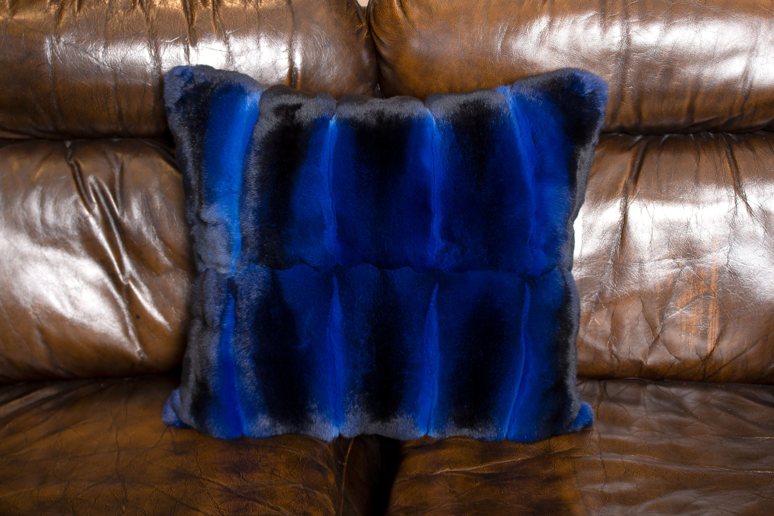 Chinchilla Fur Cushion with Kolinsky