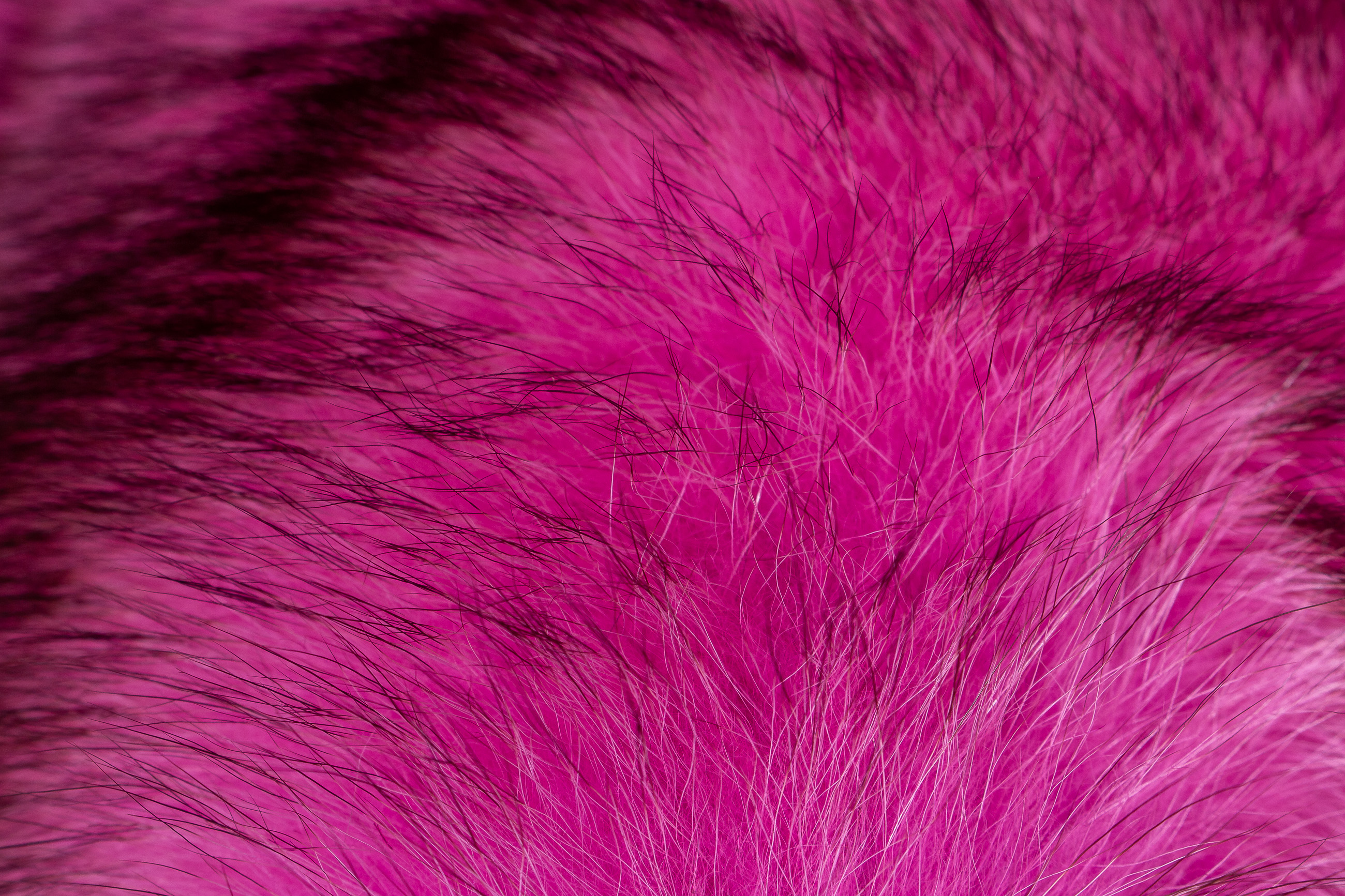 Pink Raccoon Fur Pillow - Real Fur