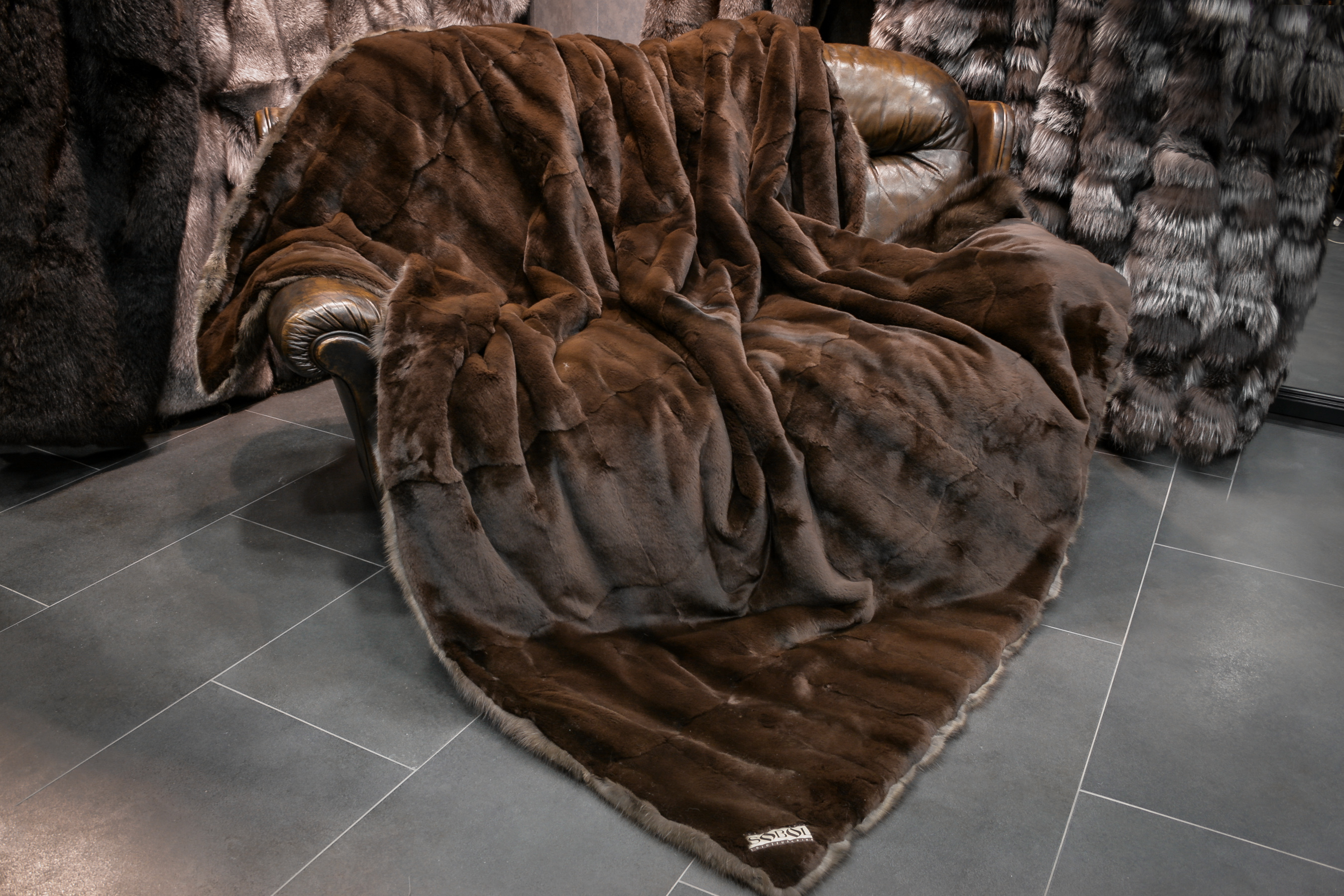07-591-Zobel-Felldecke-Bargusin-Zobeln-Pelzdecke Russian Sable Fur Blanket
