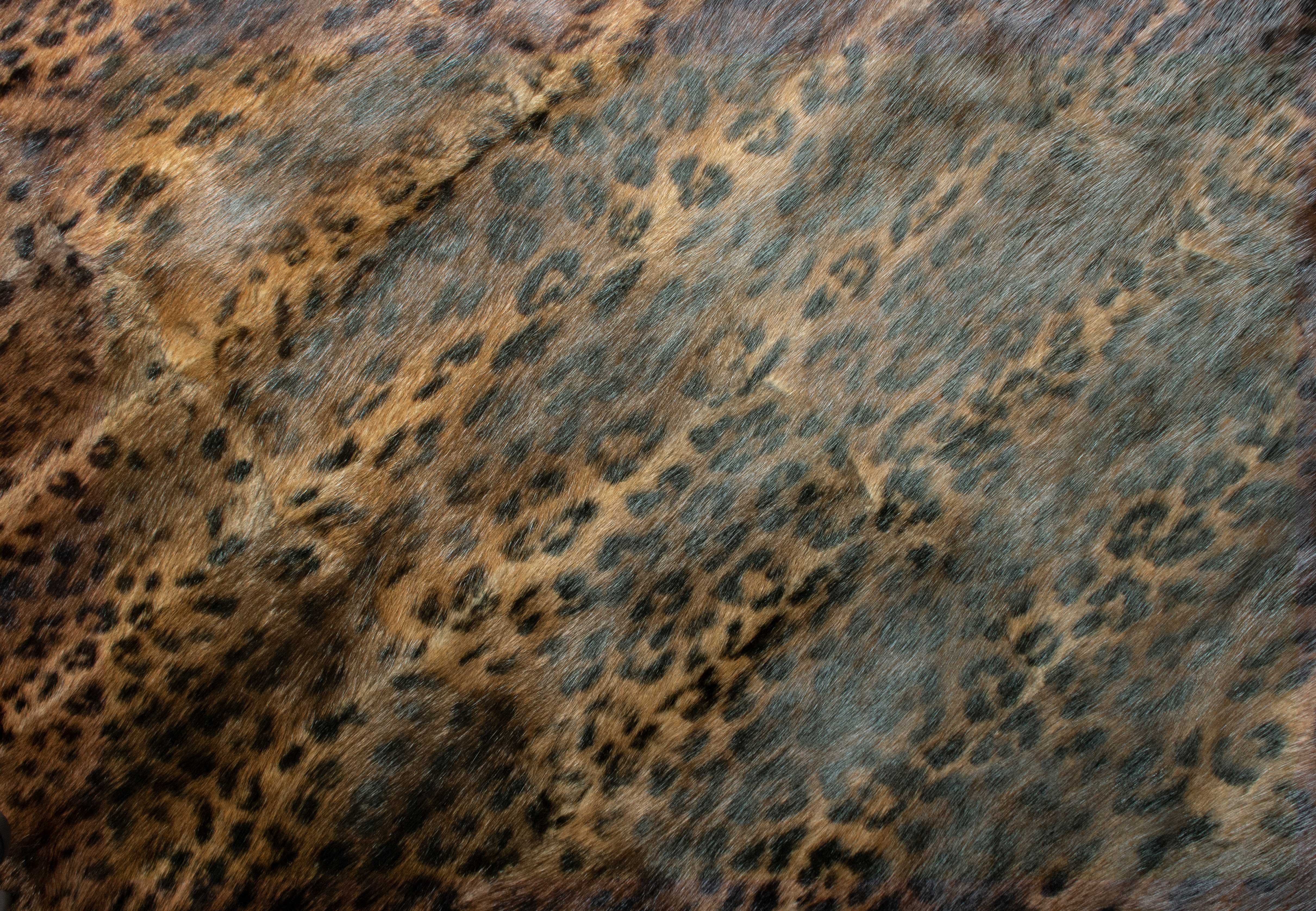 Real Muskrat Fur Rug with special prints