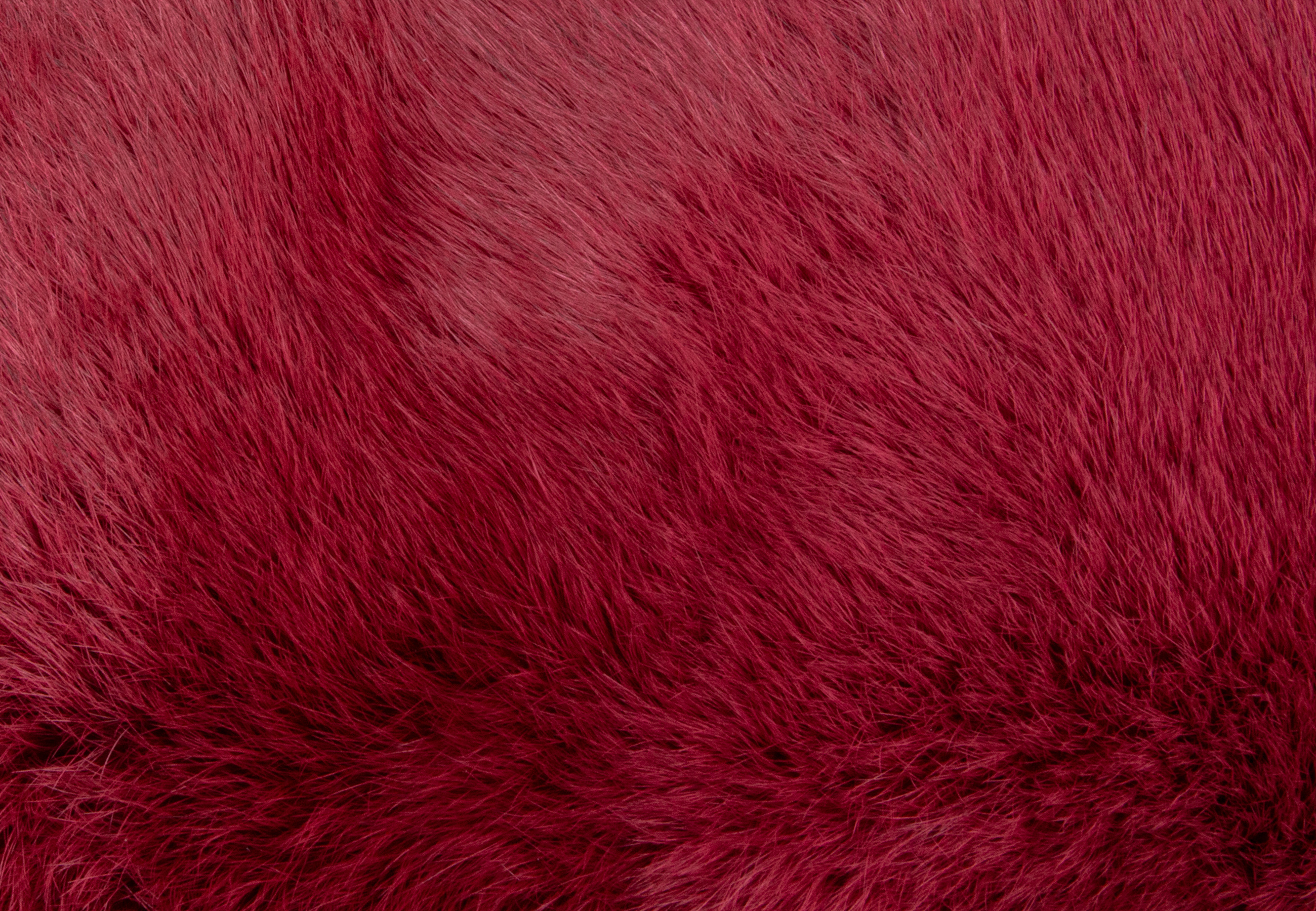 Real Rabbit Fur Cushion in dark-red