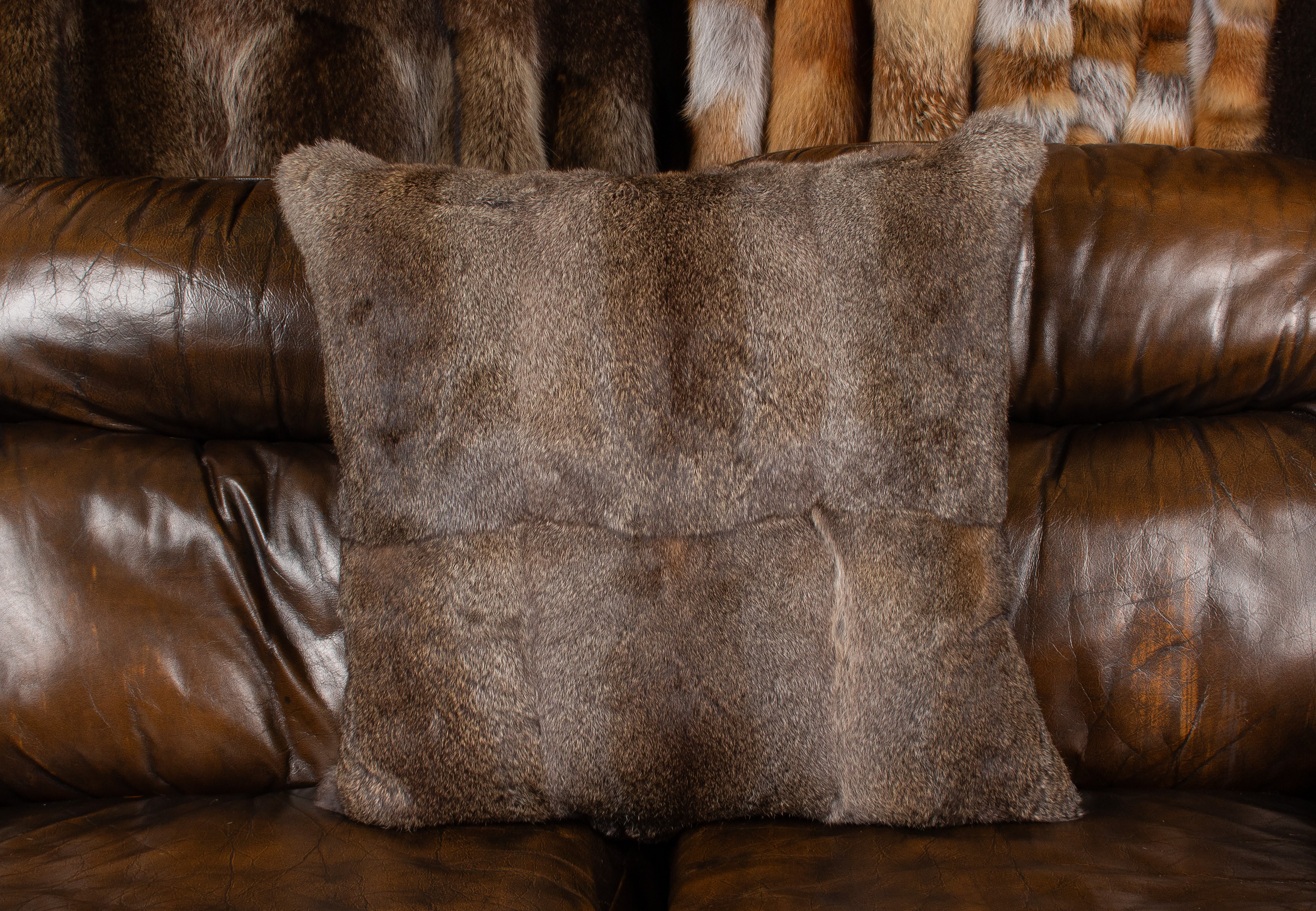 Snuggly Rabbit Fur Pillow in natural color Snuggly Rabbit Fur Pillow in natural color