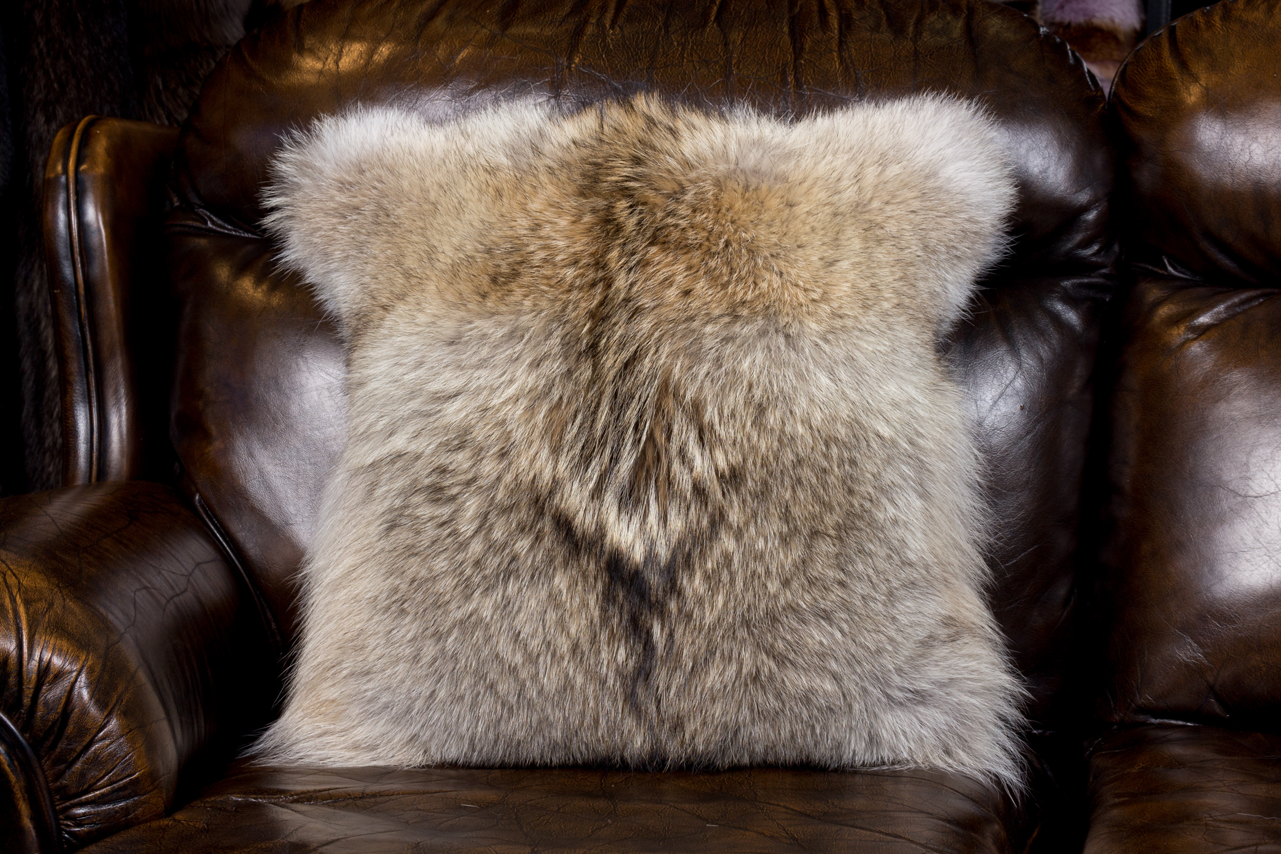 Candian Coyote Fur Cushion