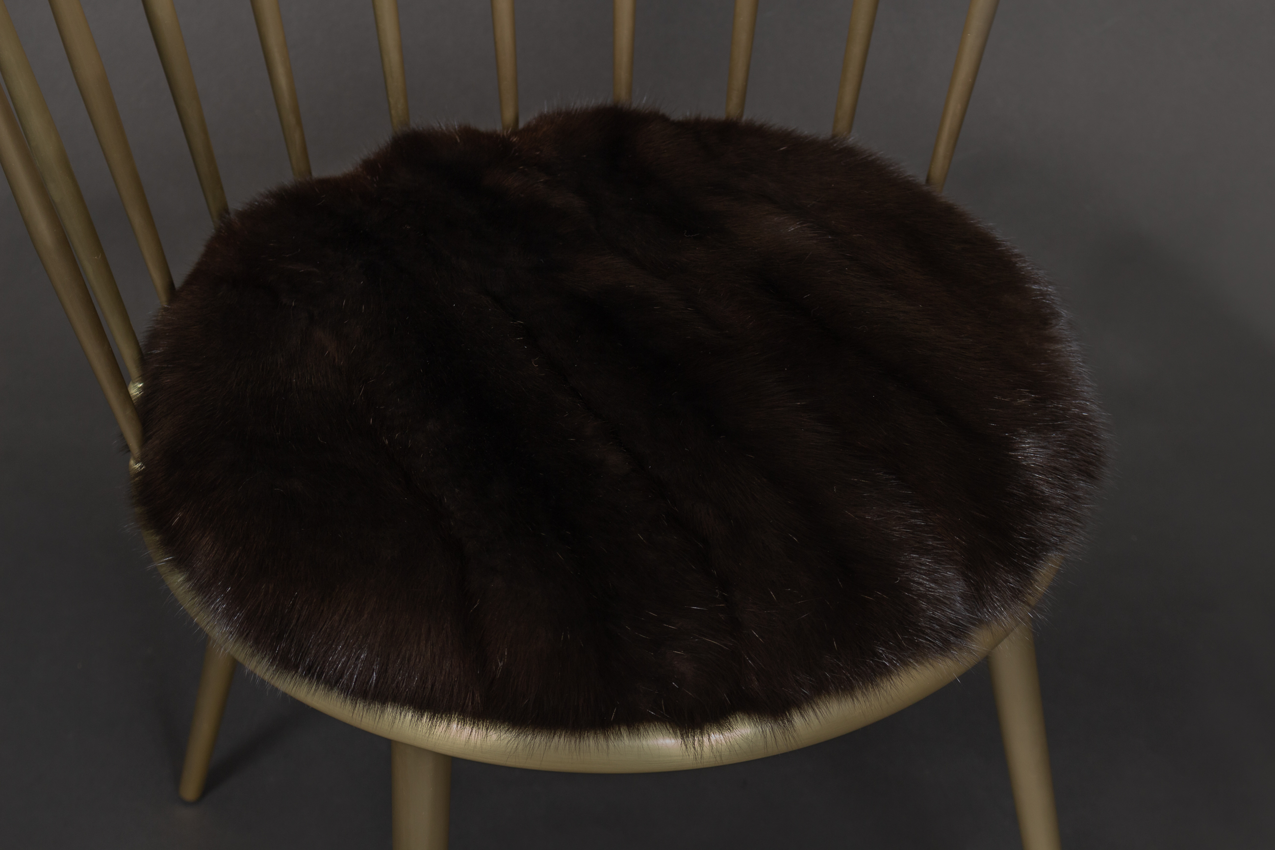 Fine Russian Sable Fur Chair - Gray Smoke
