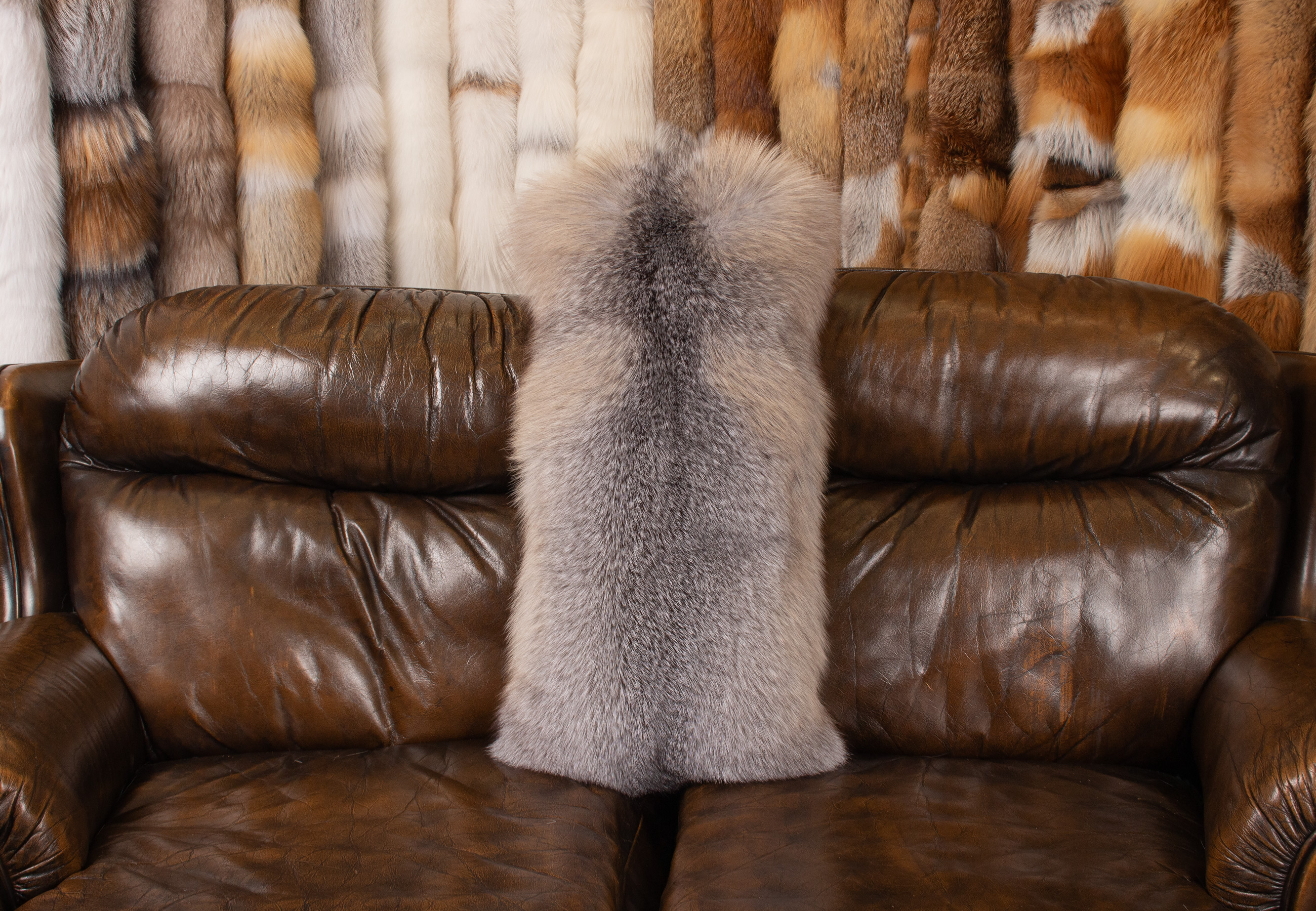 Cuddly Blue Frost Fox Fur Pillow 'Northern Light'