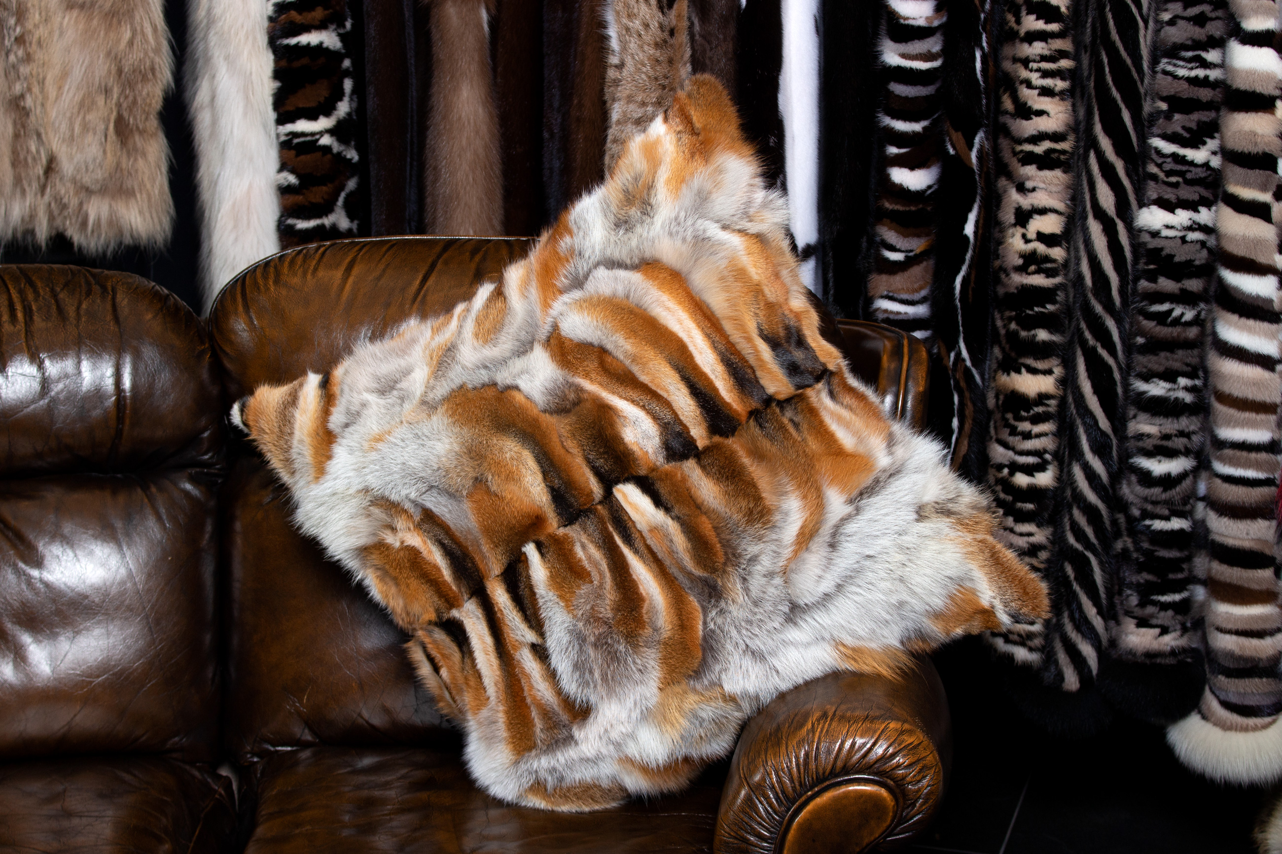European Red Fox Sides Fur Pillow - Fur on both sides