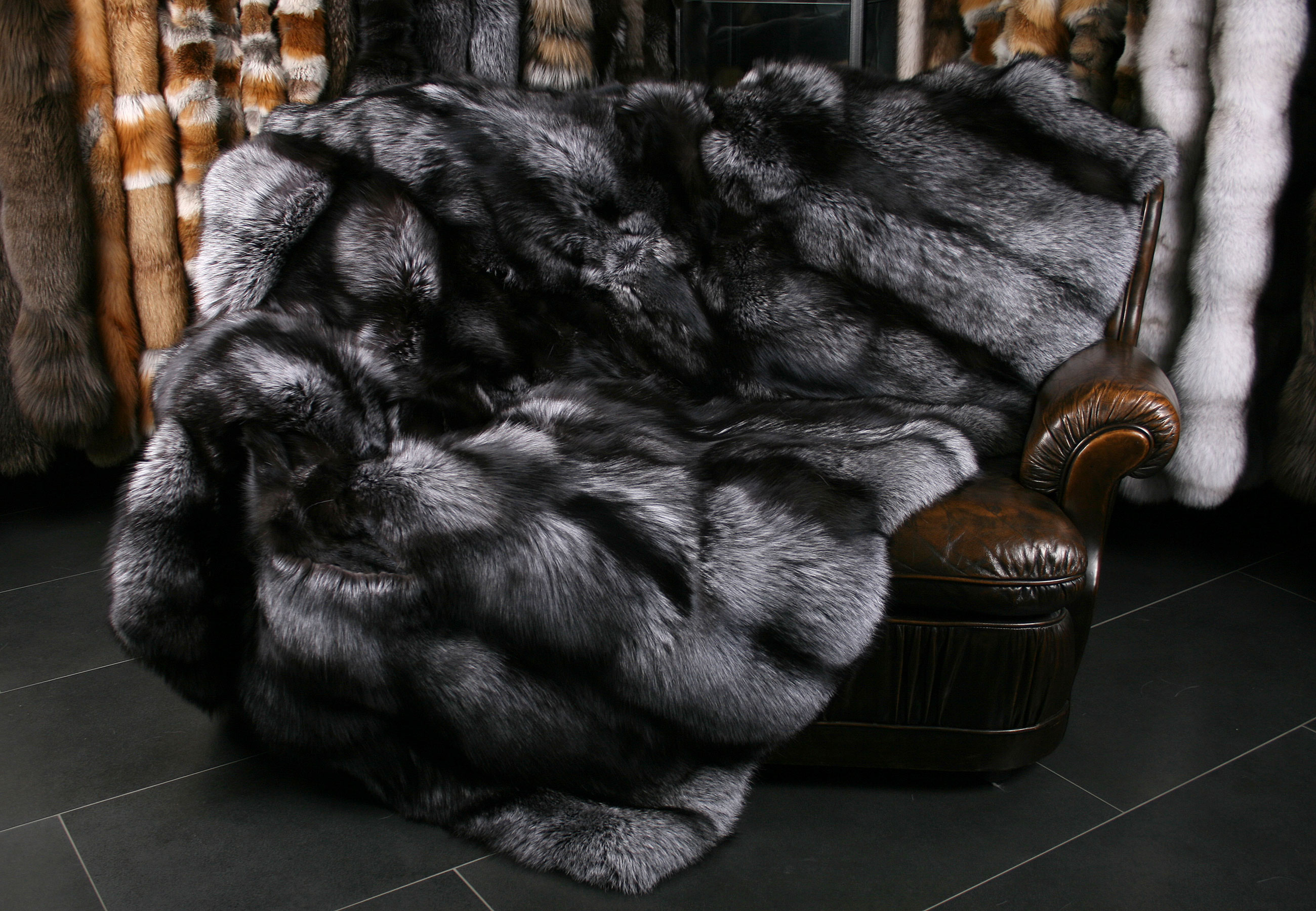 Silver Fox Fur Blanket from Scandinavian Fur (SAGA Fur)