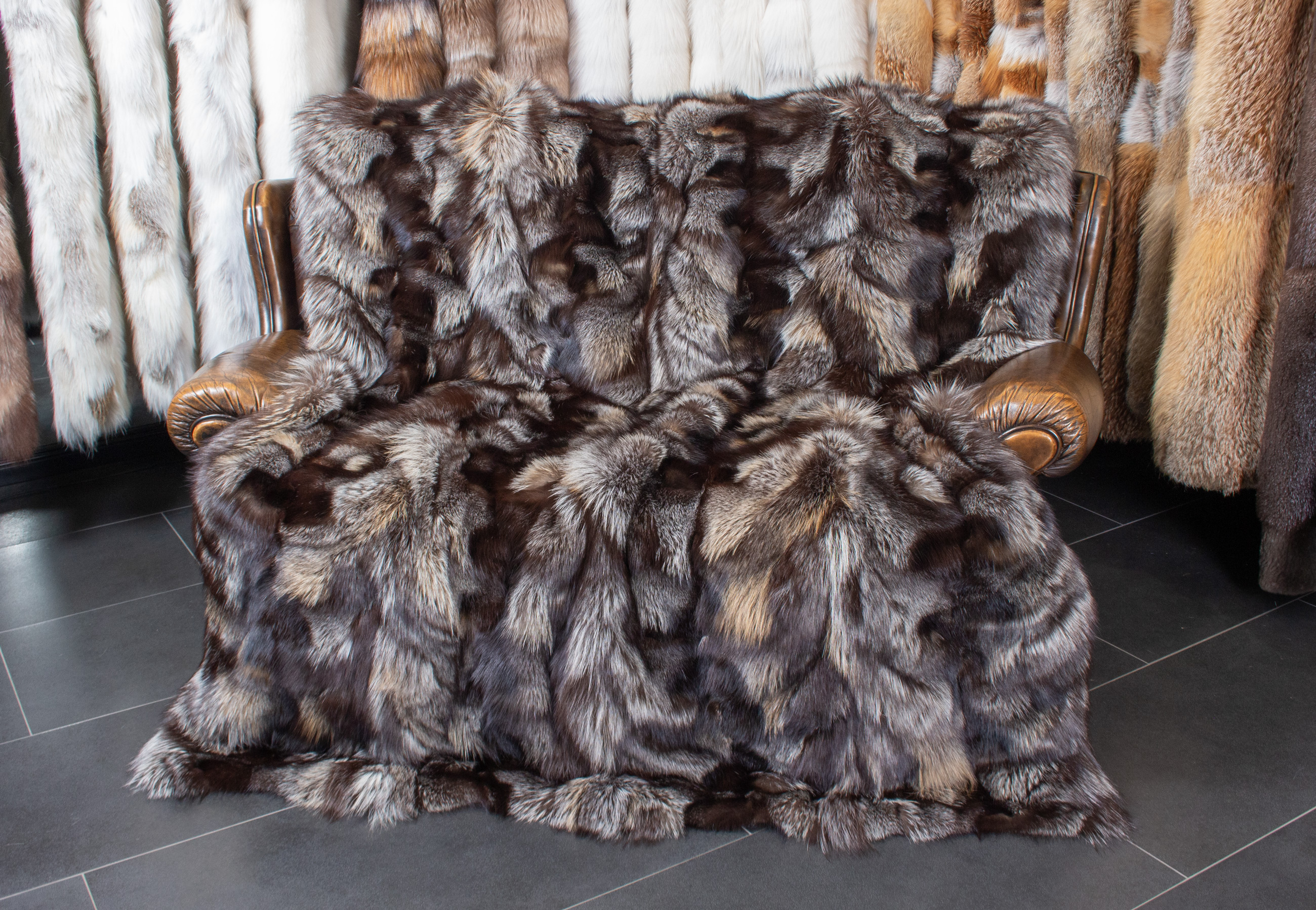 Cozy Cross Fox Patch Fur Blanket Cozy Cross Fox Patch Fur Blanket