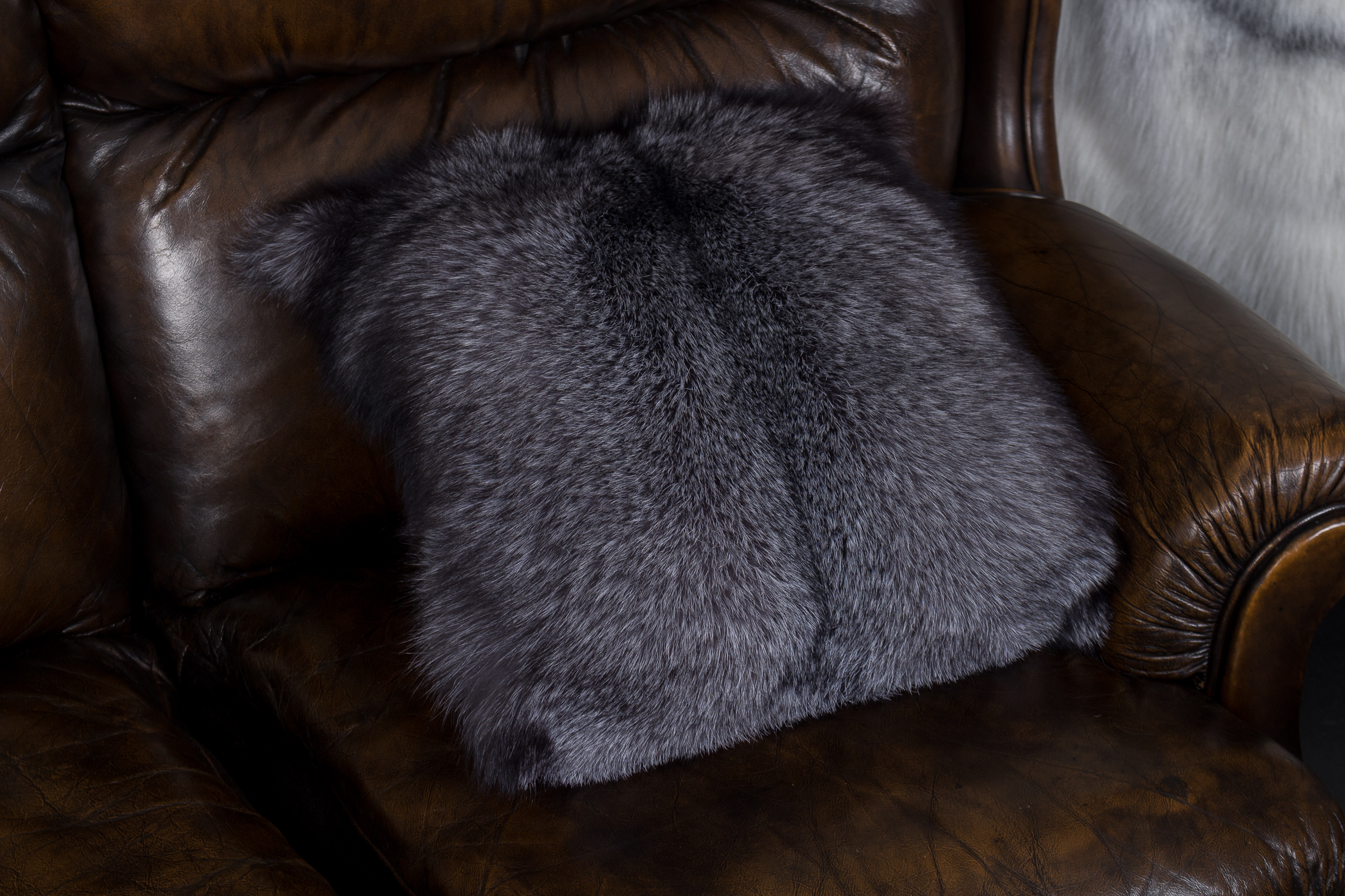 Small Blue Frost Fox Pillow