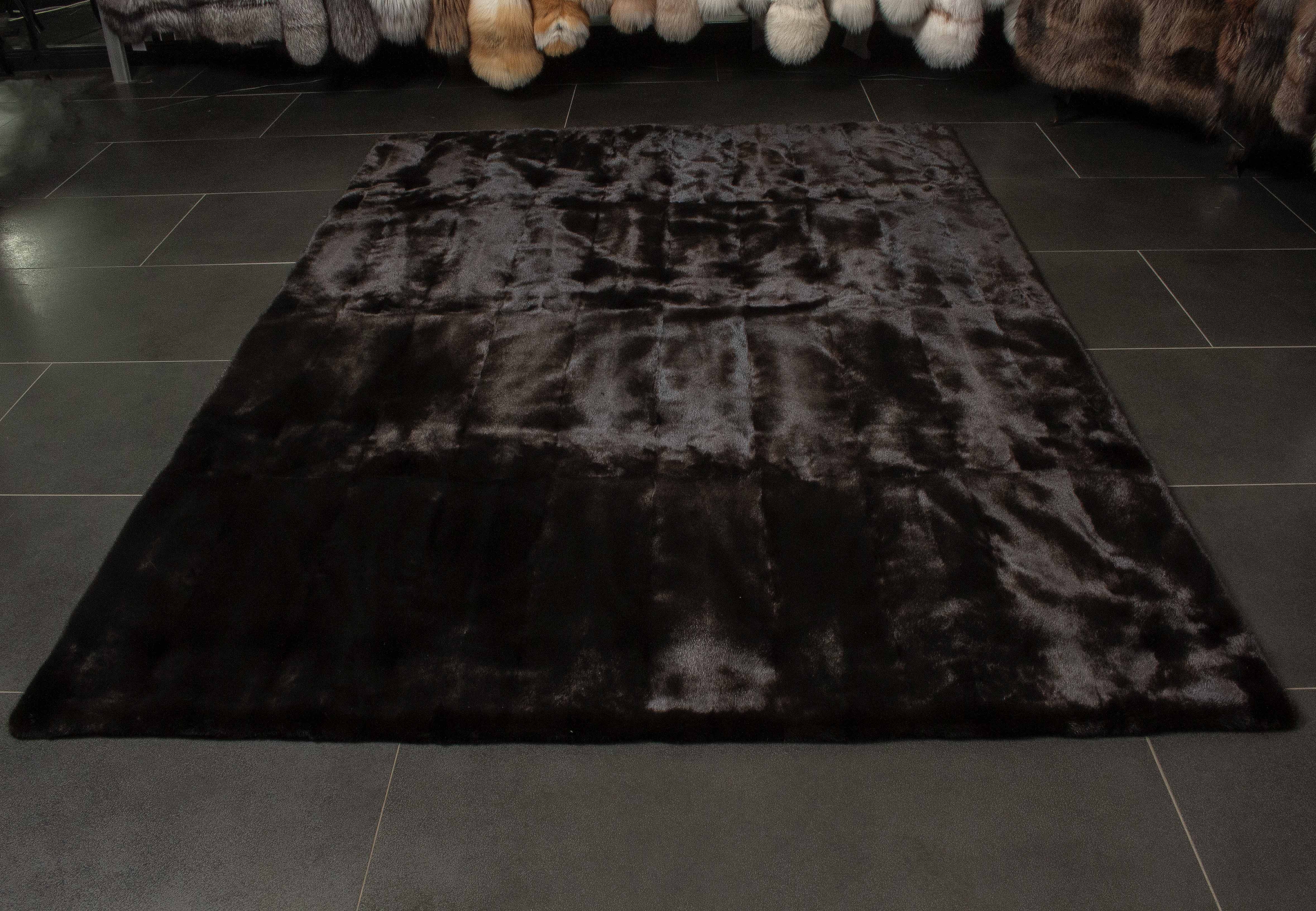 Black-Brown Mink Fur Carpet Black-Brown Mink Fur Carpet