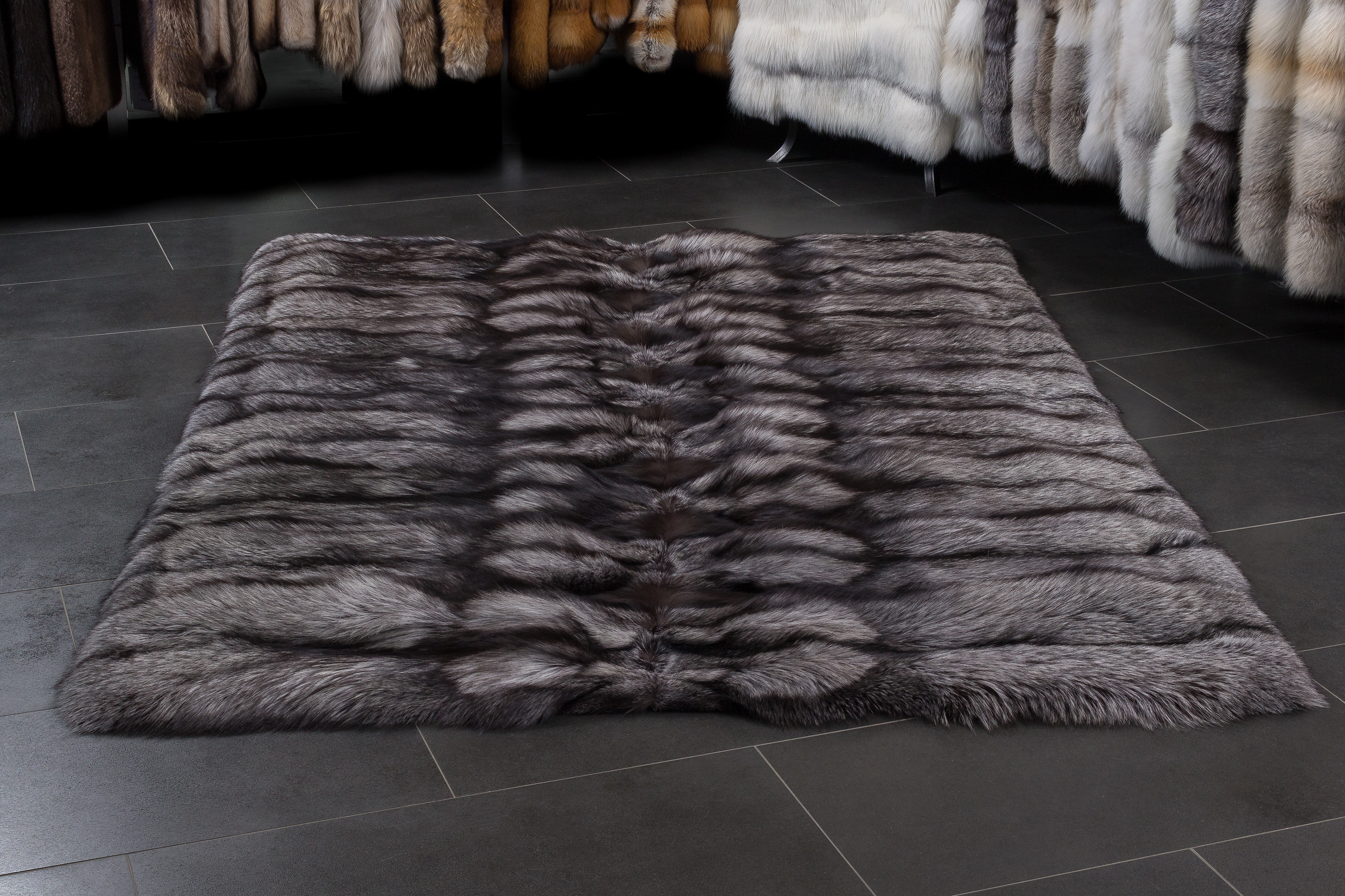 Fur Rug made with Scandinavian Silver Foxes