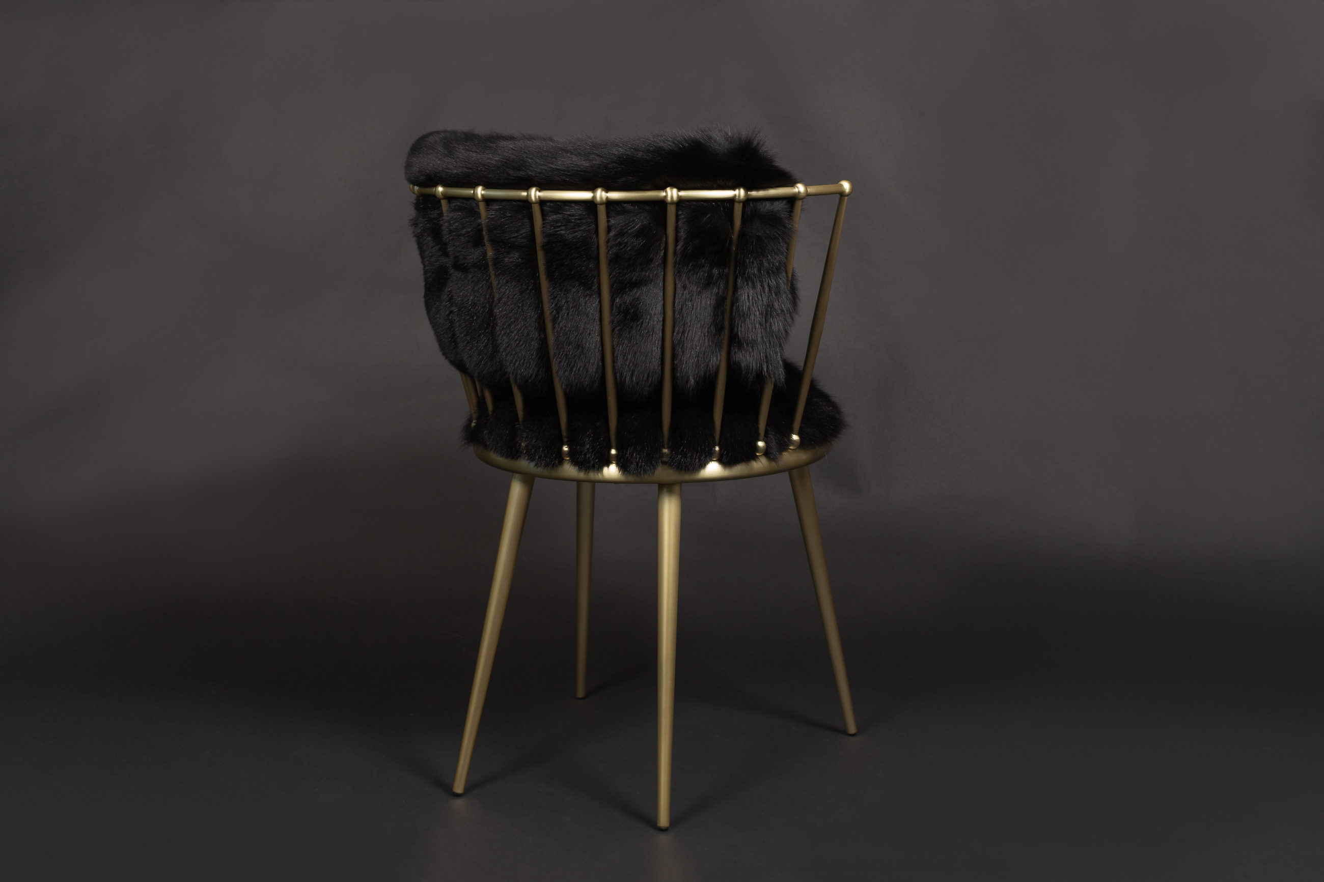 Scandinavian Shadow Fox Chair in black-gold