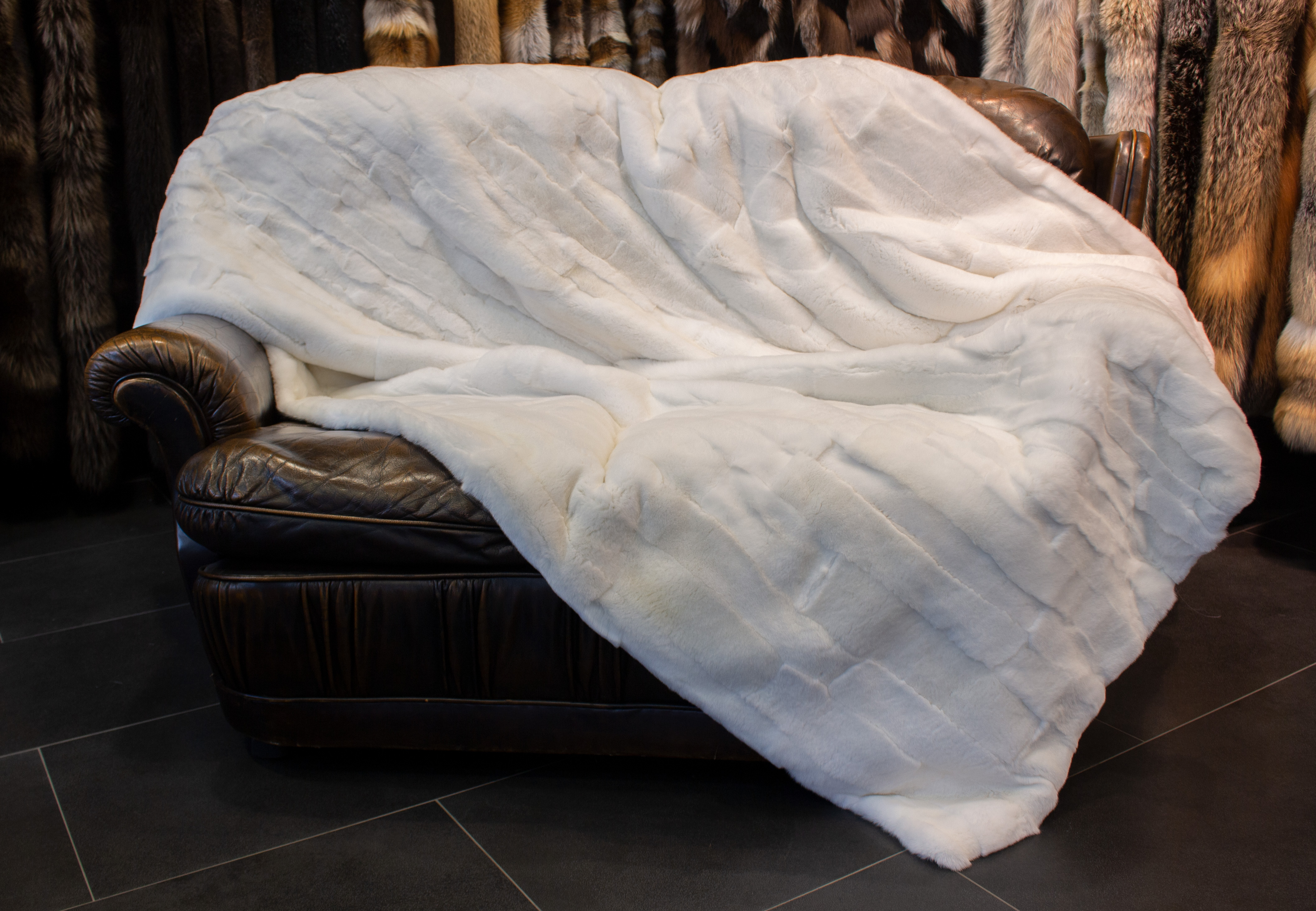 White Rabbit Fur Blanket