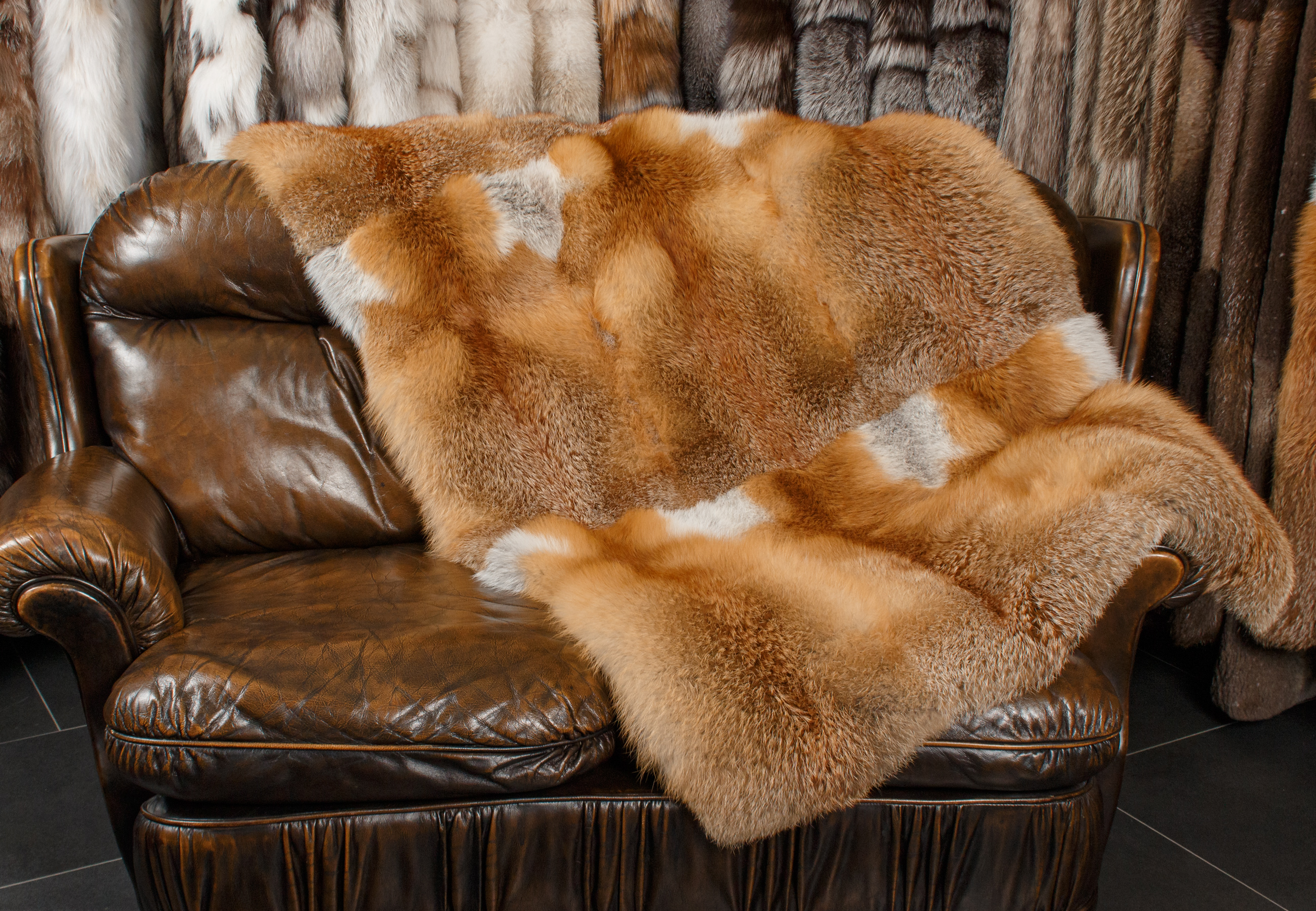 Premium Fur Plaid made from European Red Foxes