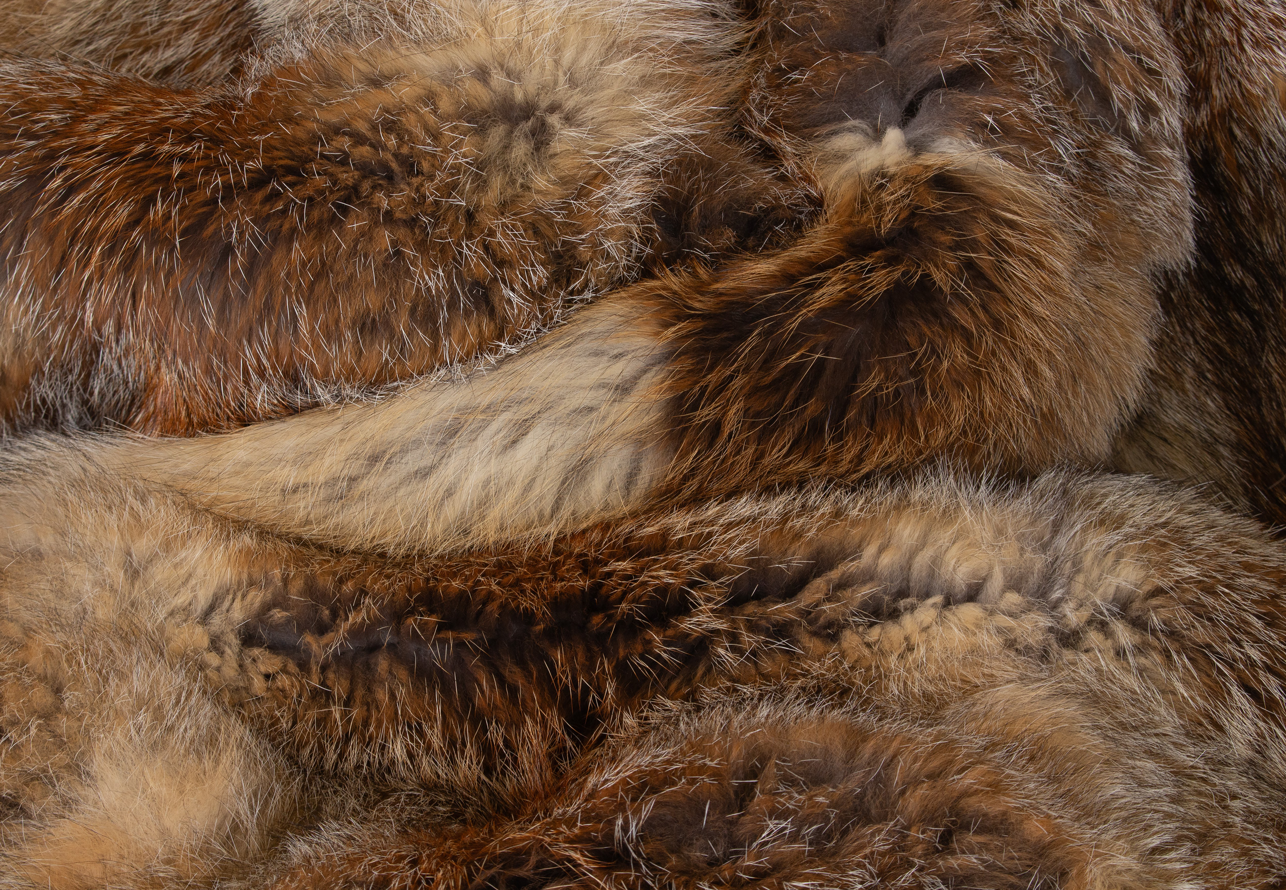 Dark Fur Blanket Made from European Red Fox