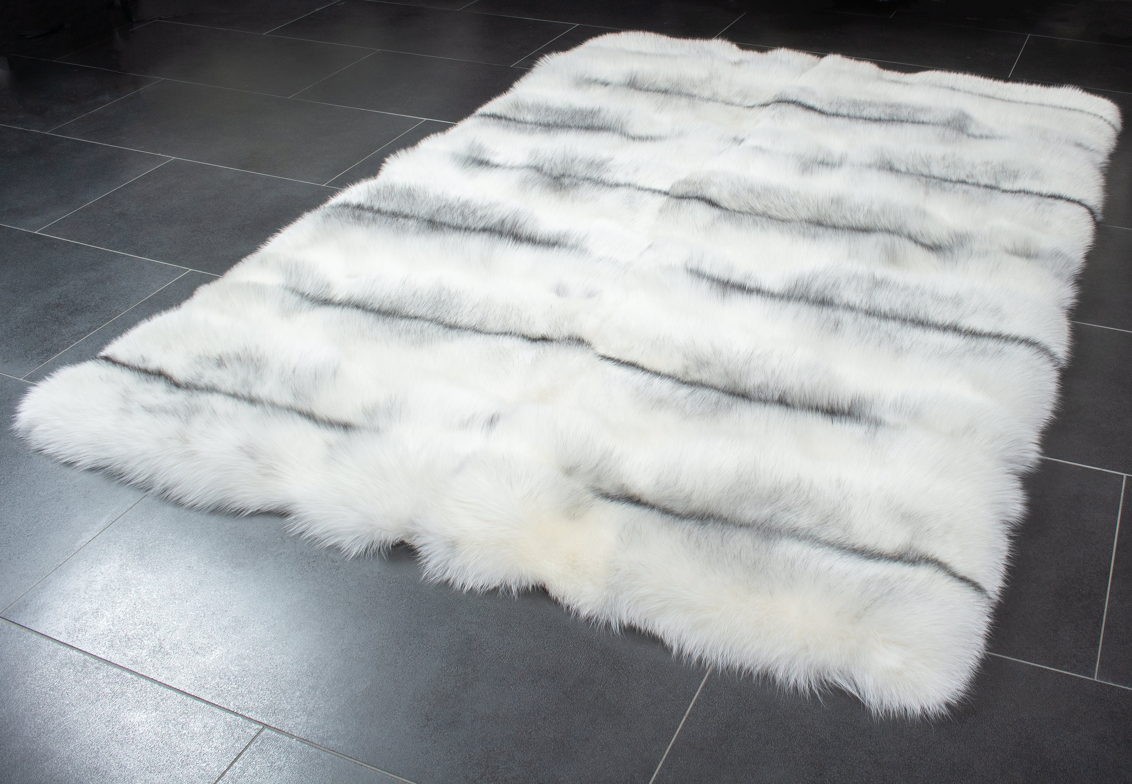 Arctic Marble Frost Fox Fur Carpet