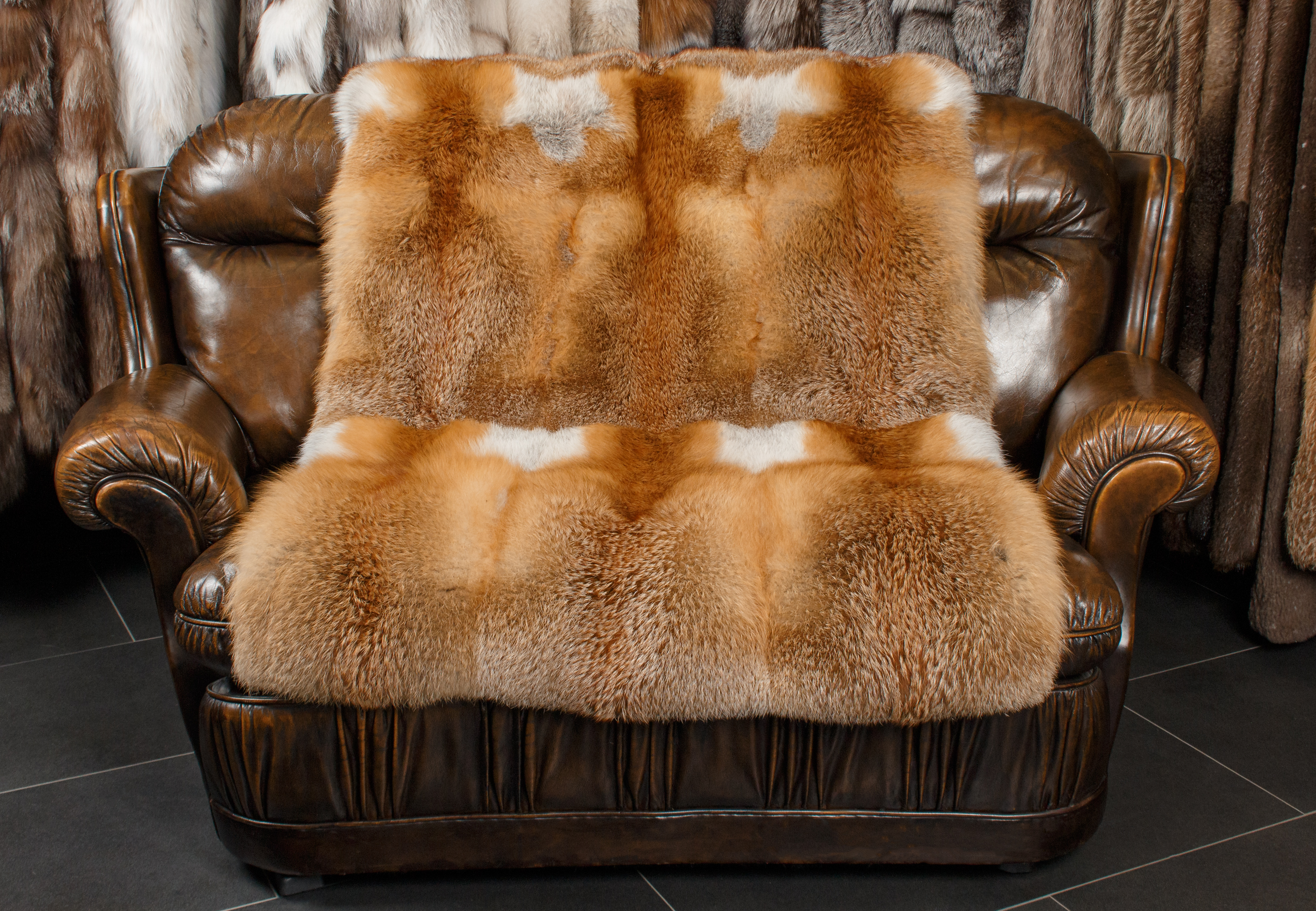 Premium Fur Plaid made from European Red Foxes Premium Fur Plaid made from European Red Foxes