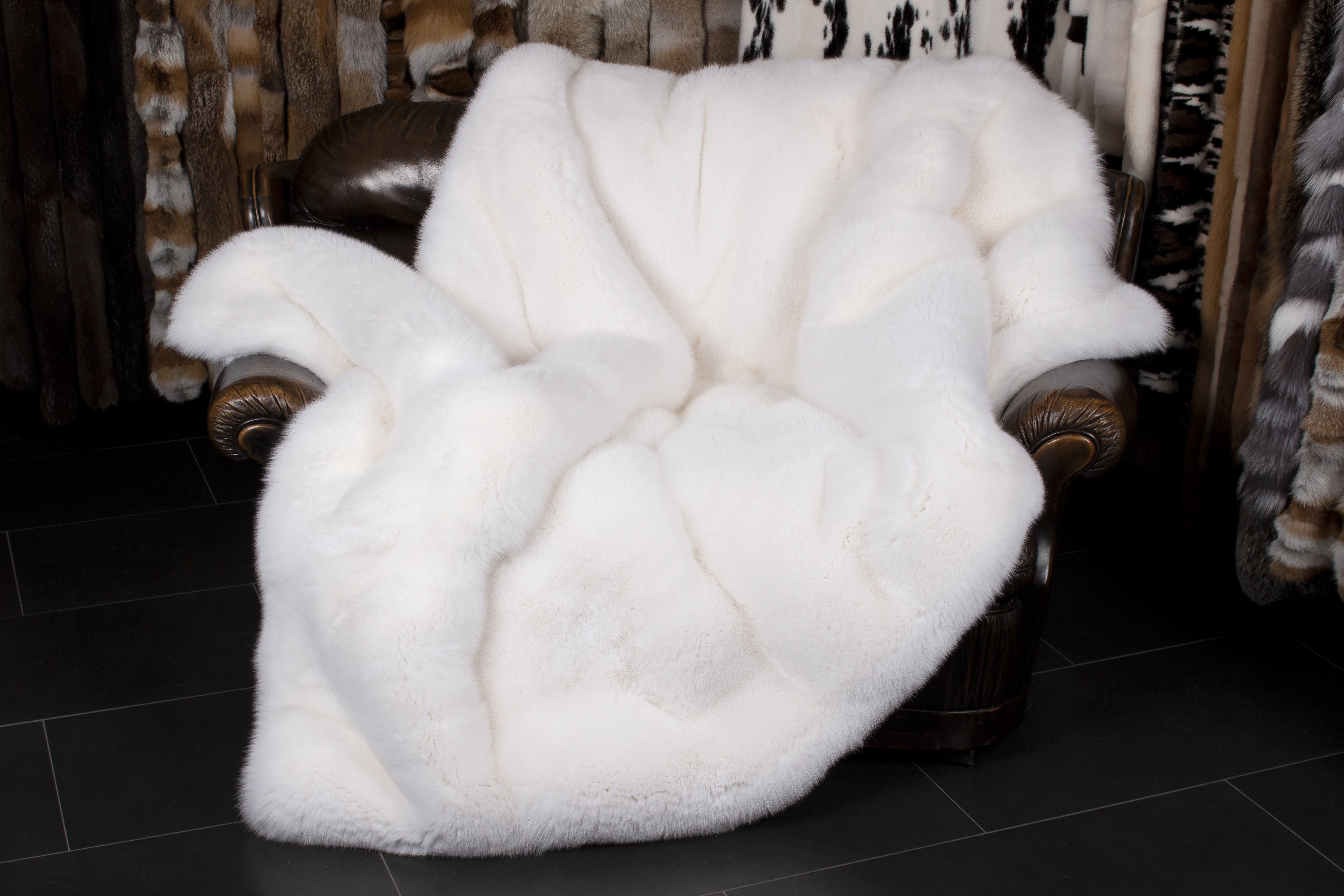 Shadow Fox Fur Throw - Fur On Both Sides