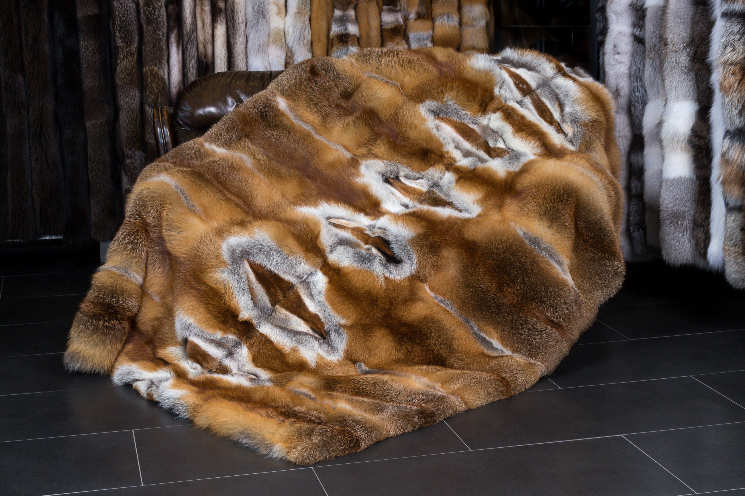 European Red Fox Fur Blanket - basic style