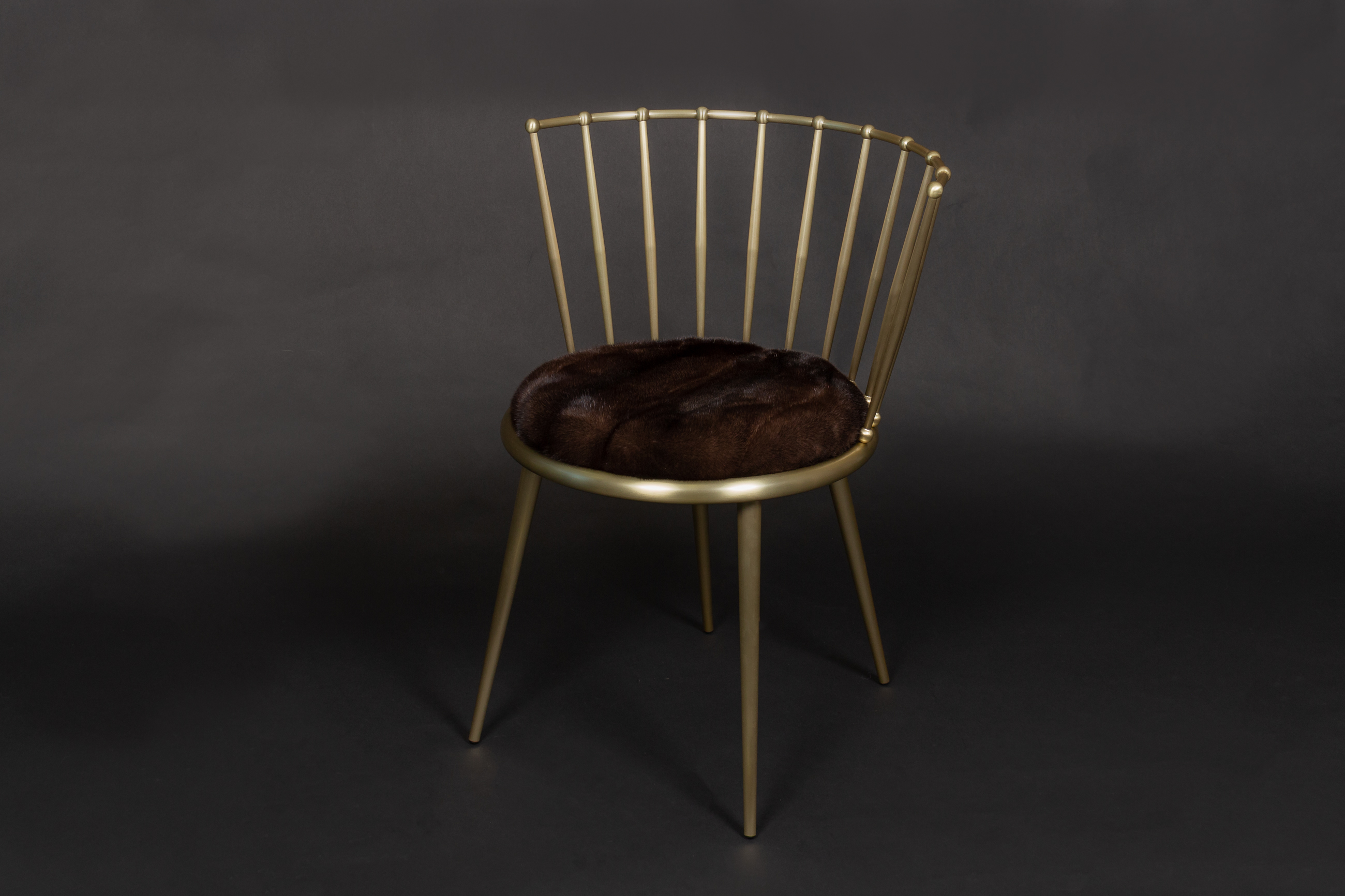Mink Chair with Mahogany Mink Skins