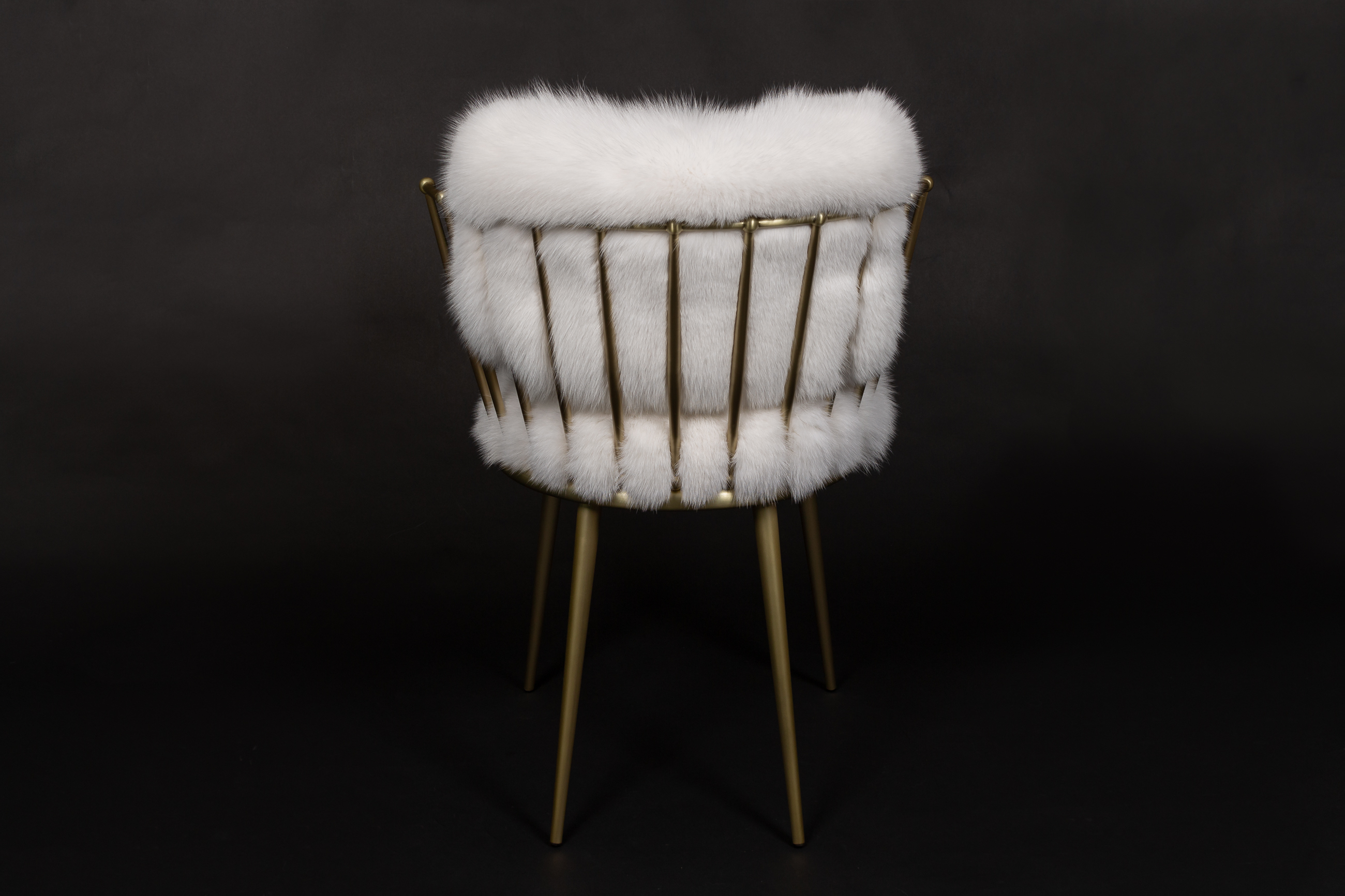 Elegant Shadow Fox Fur Chair