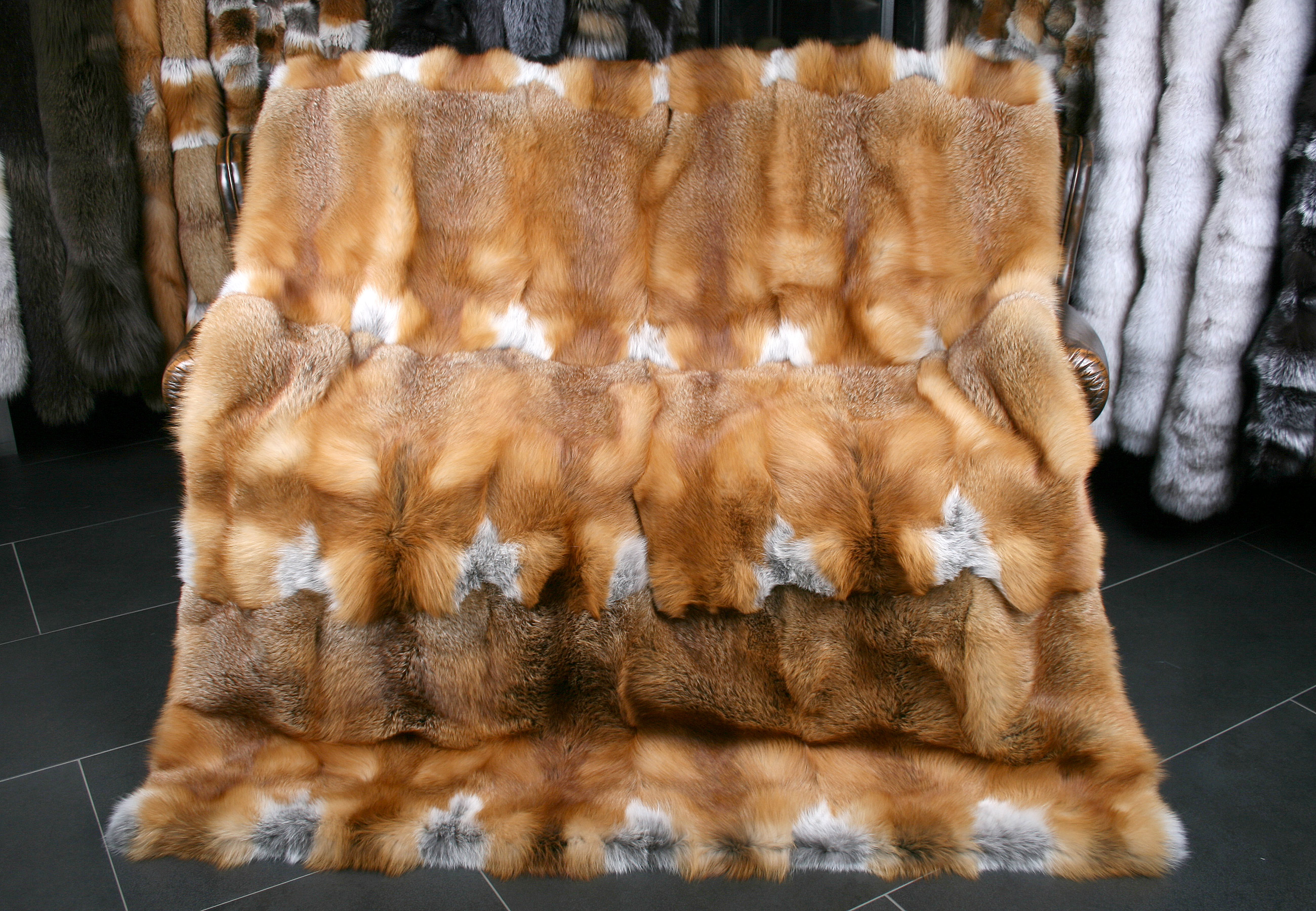 Canadian Red Fox fur blanket natural (Fur Harvesters)
