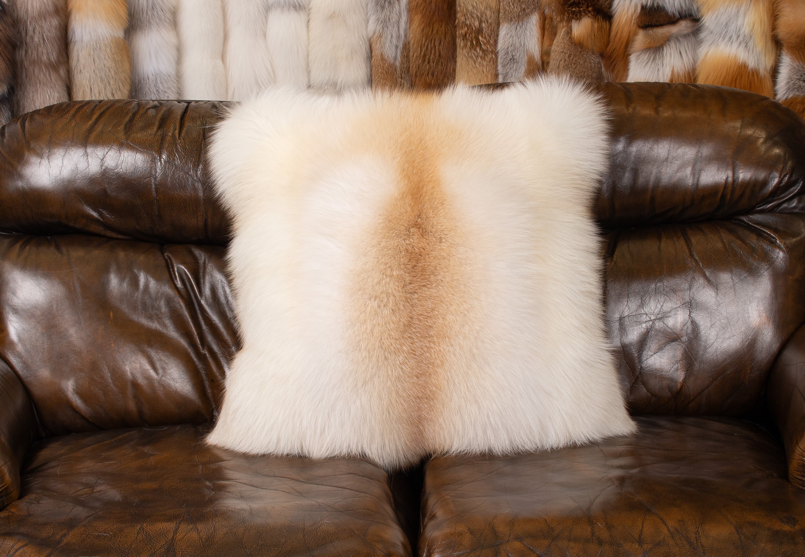 Luxurious Apricot Fox Fur Cushion Luxurious Apricot Fox Fur Cushion