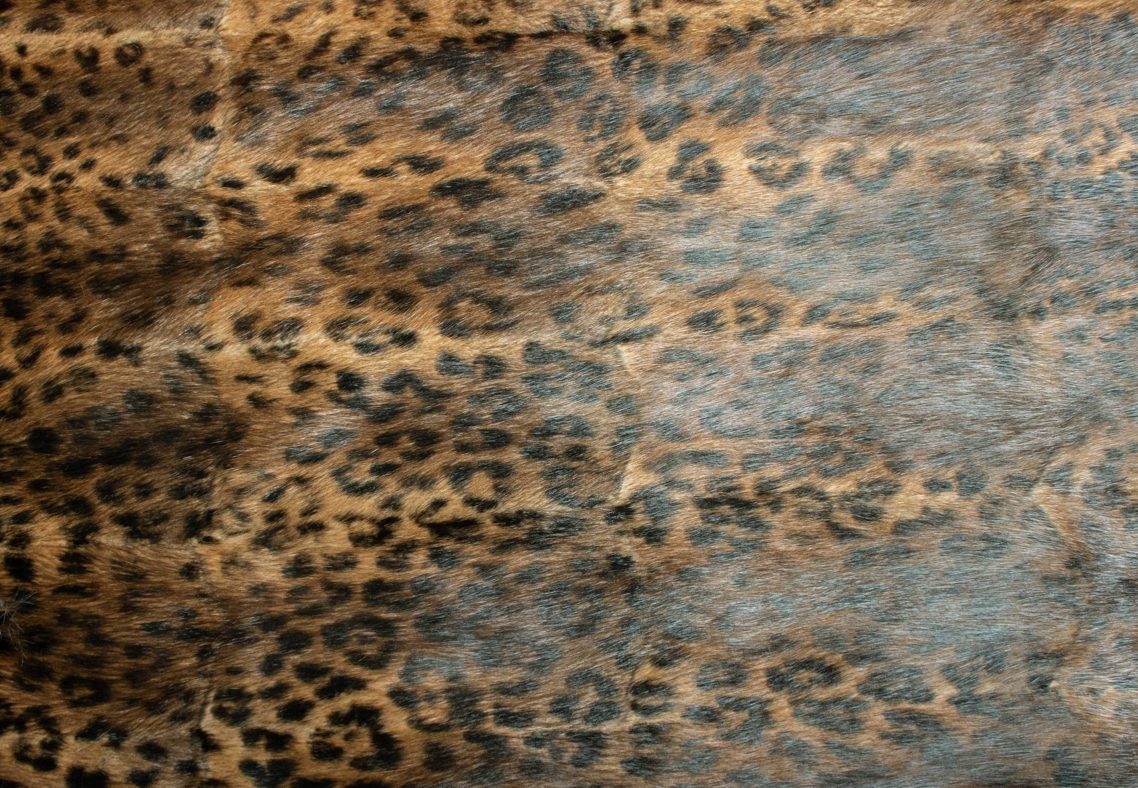 Real Muskrat Fur Rug with special prints