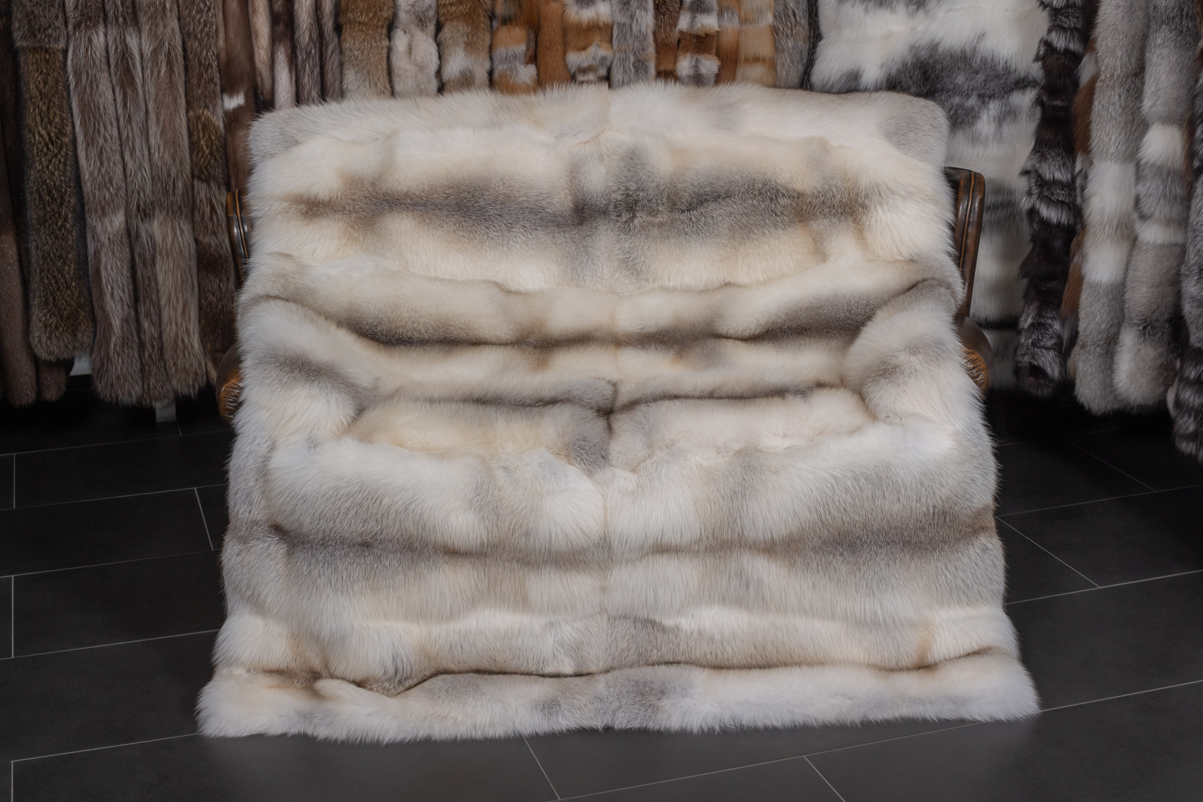 Natural Colored Fawnlight fur blanket (SAGA Fur)