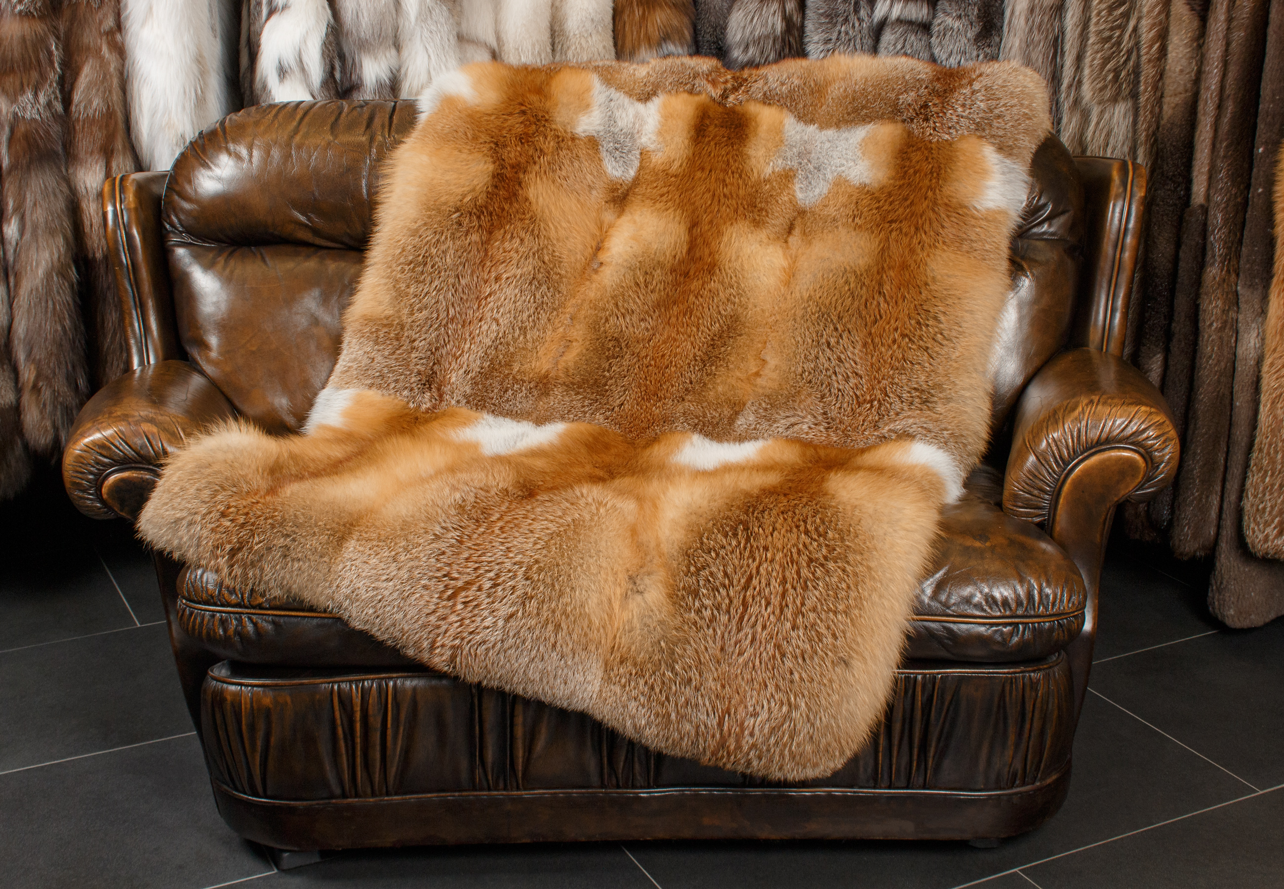 Premium Fur Plaid made from European Red Foxes