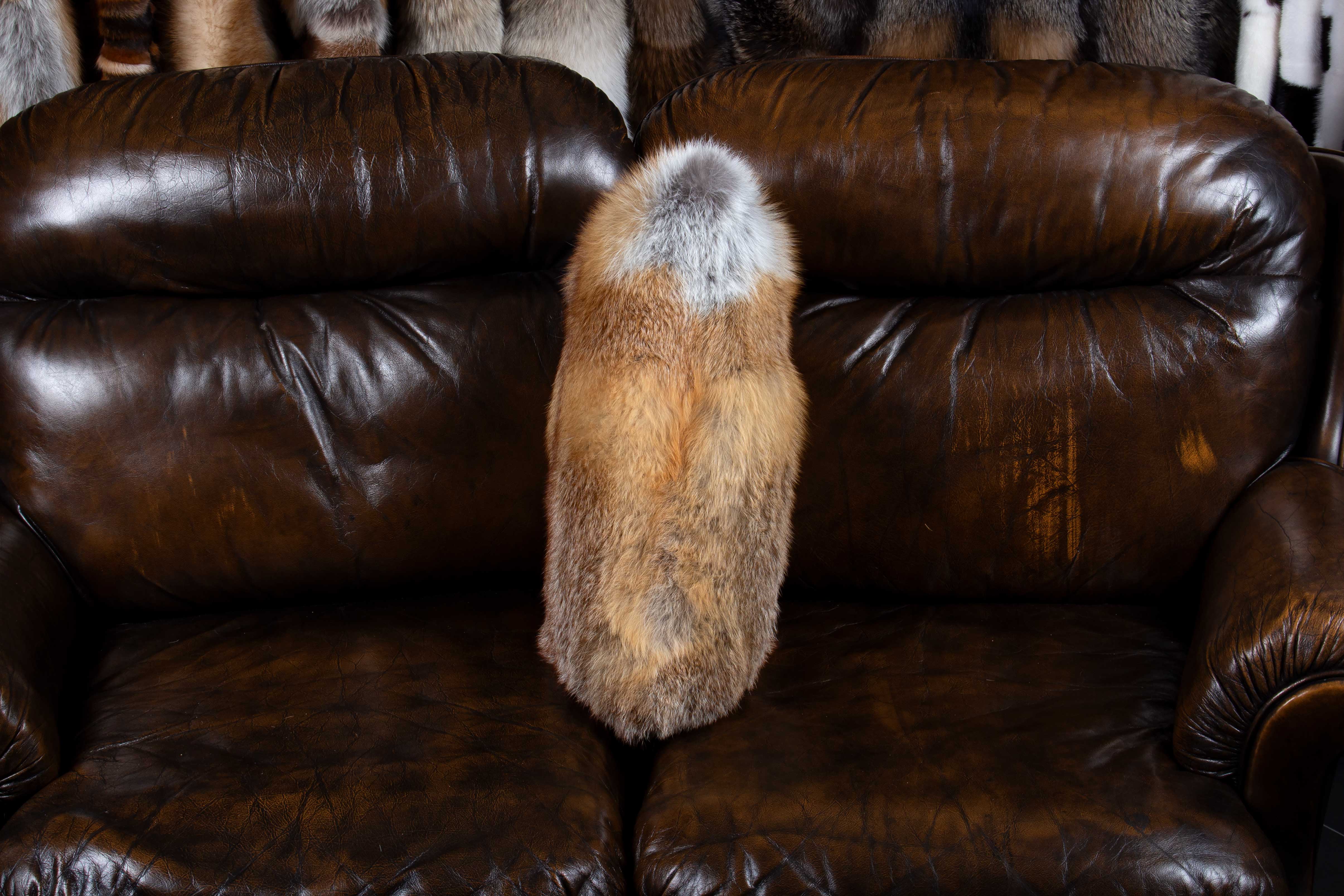 European Red Fox Fur Cushion