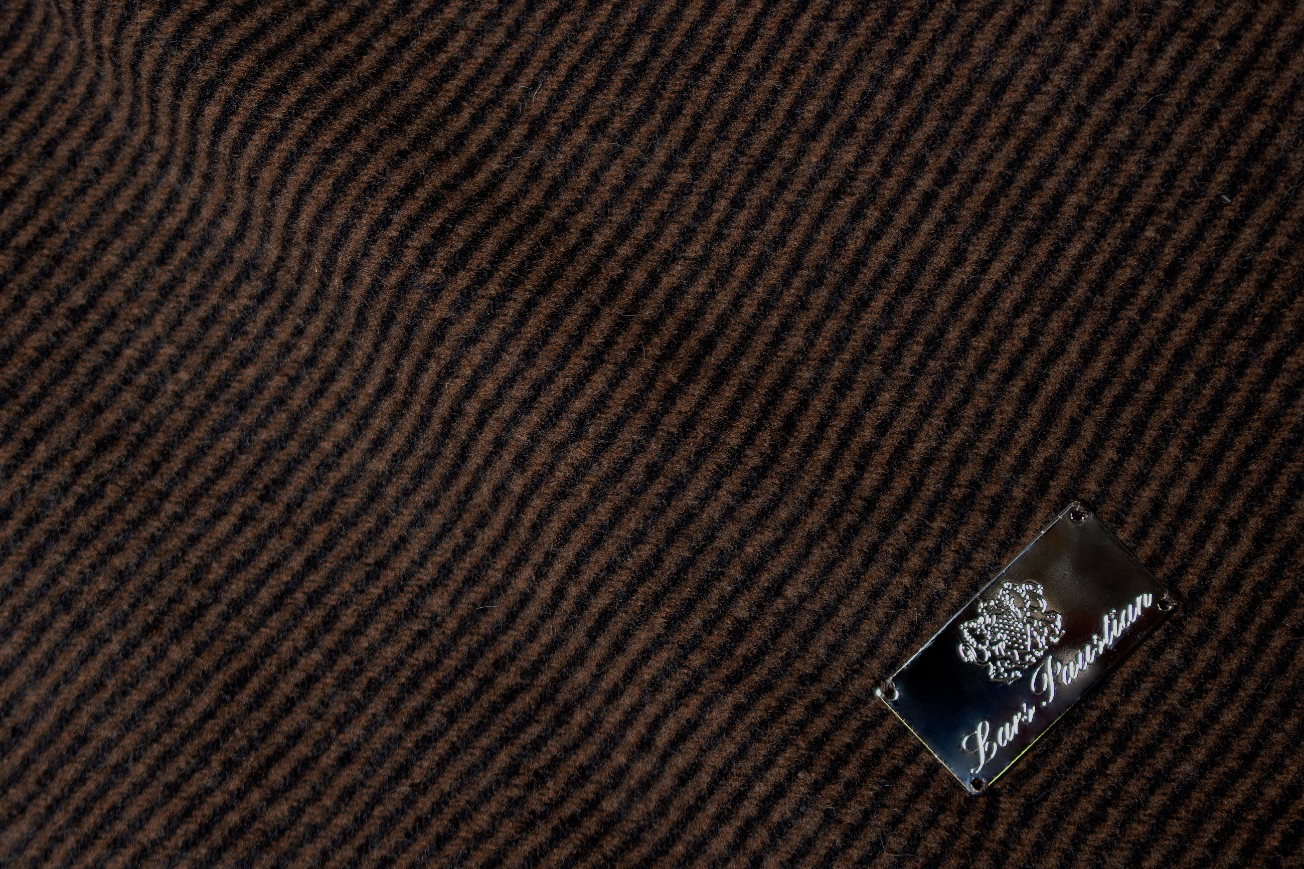 1507-Braun-Beige-Wolle-Liniert-Lars-Paustian-Pelze-Felle European Red Fox Fur Carpet "Almflair"