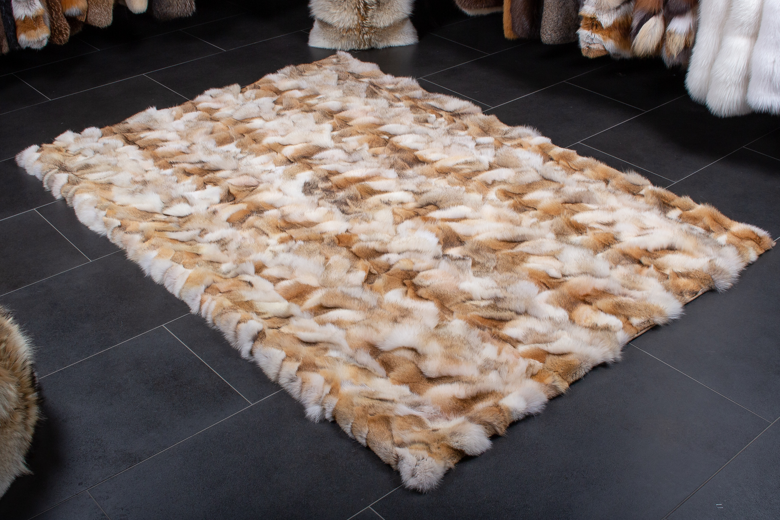 Real Fur Carpet made of Canadian Coyote