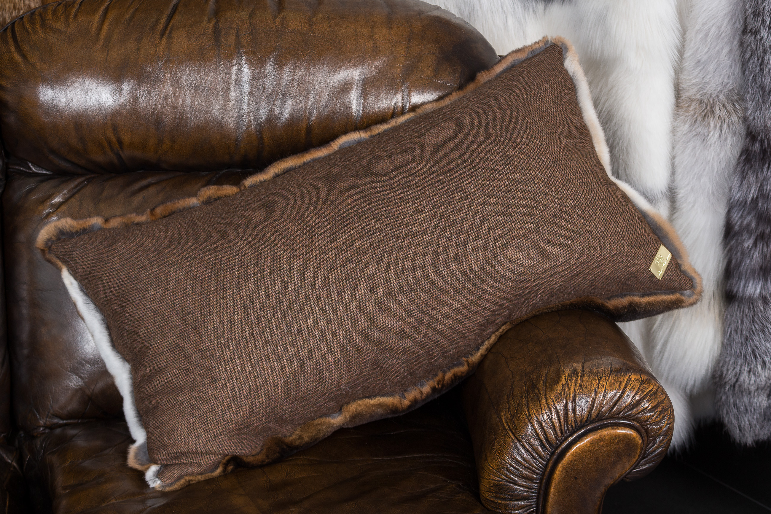 Fur Pillow made with Castor Rex Rabbit