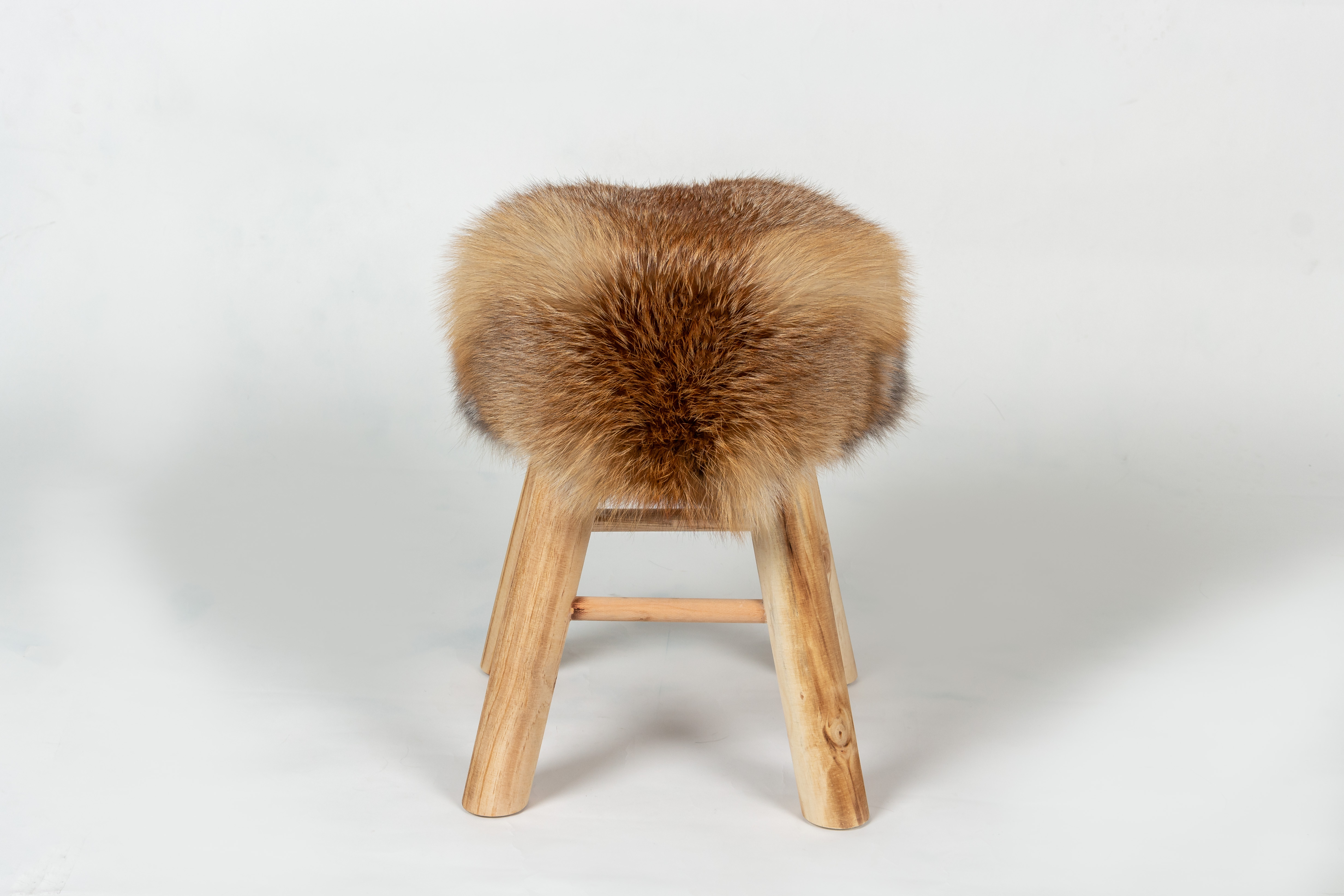 Fur Stool with European Red Fox