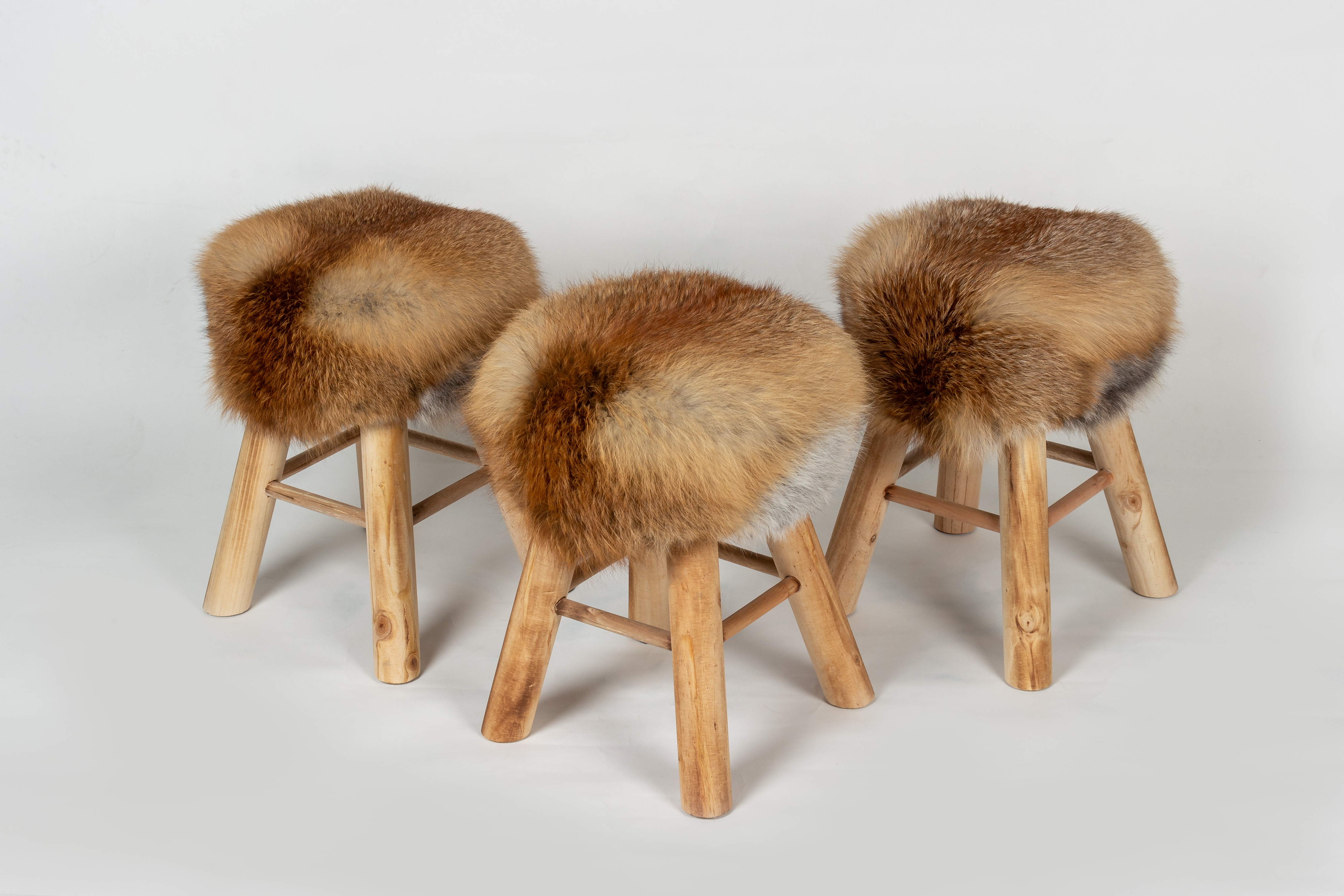 Fur Stool with European Red Fox