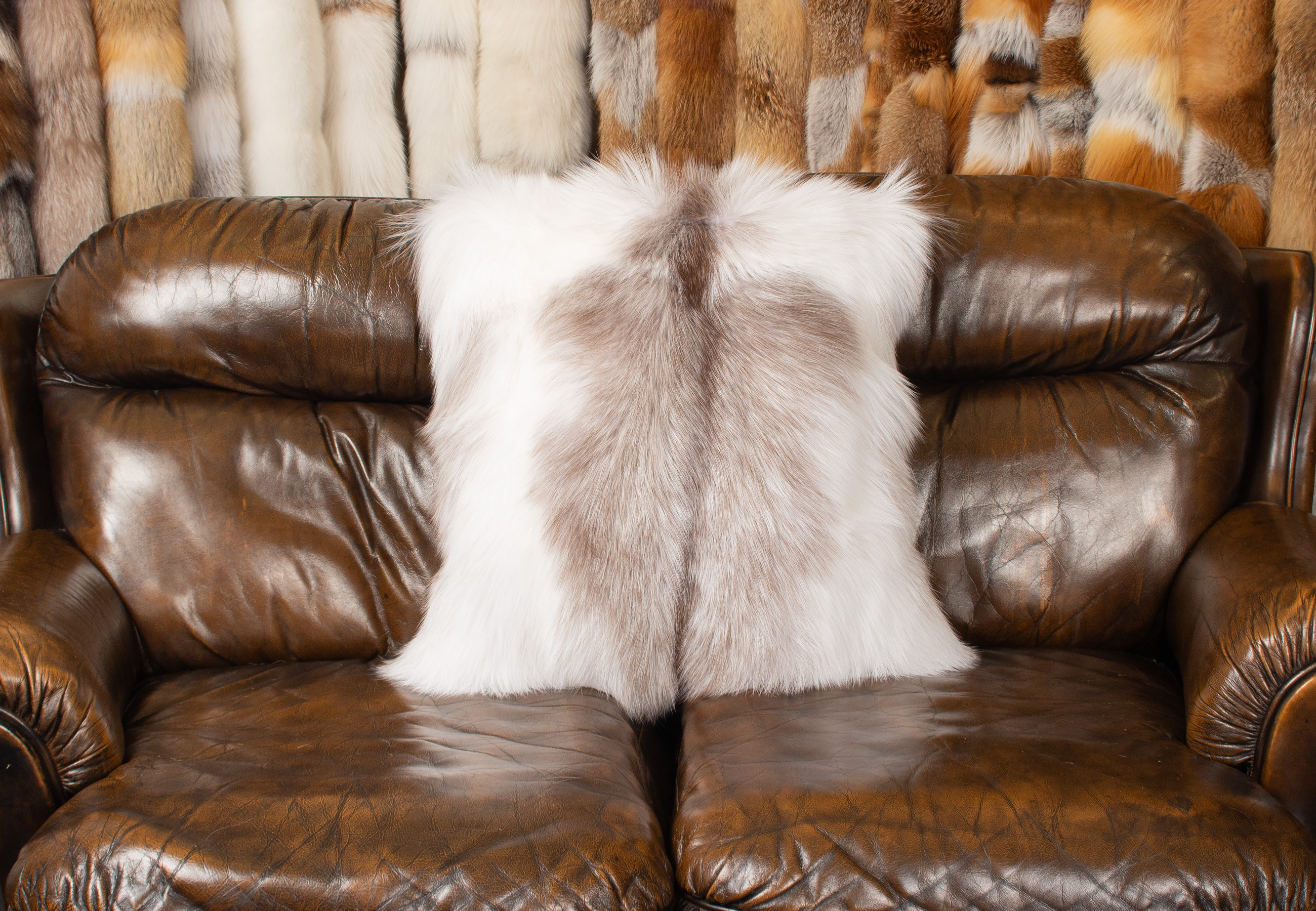 Real Fox Cushion from Arctic Marble Fox