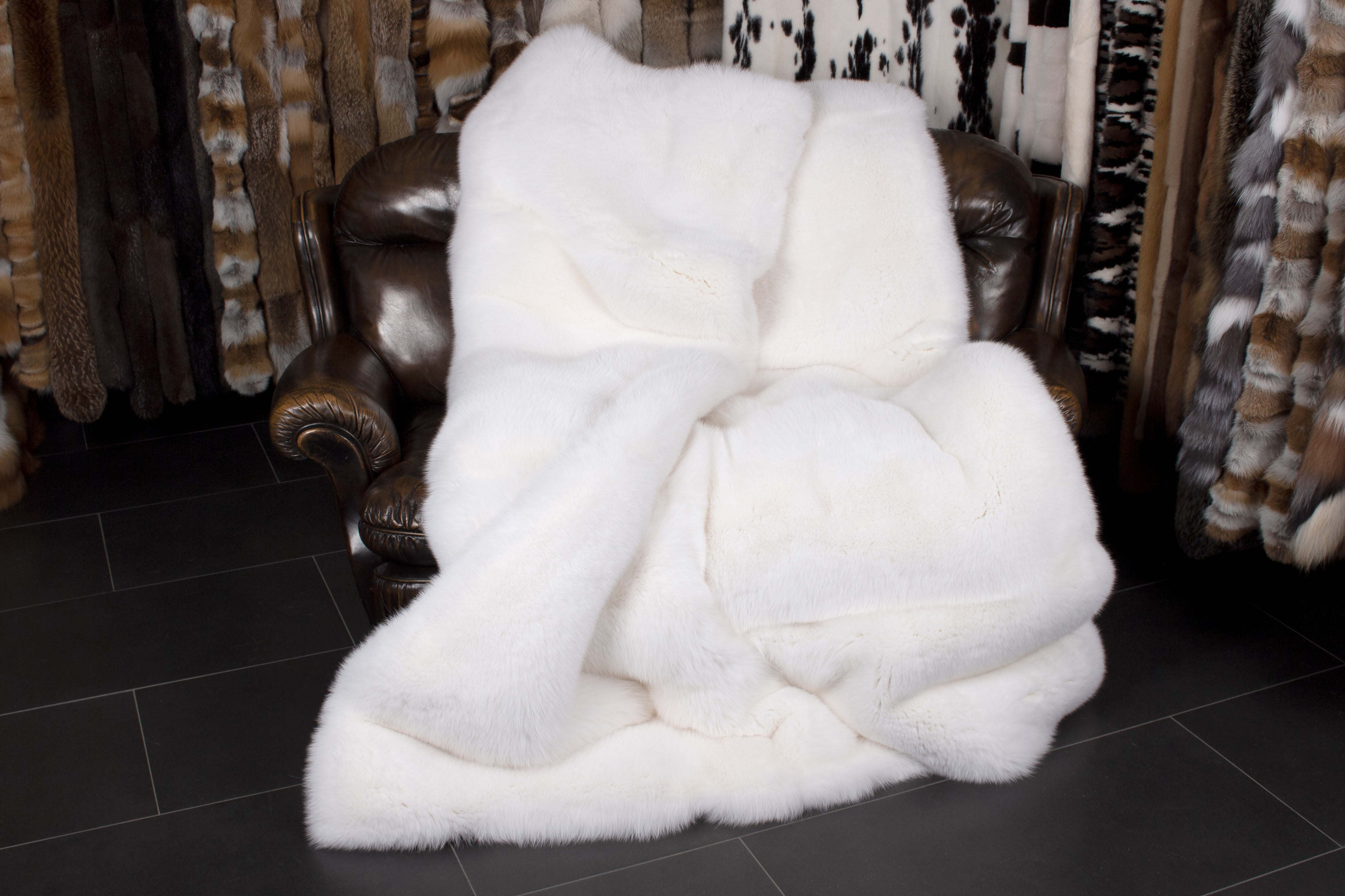 Shadow Fox Fur Throw - Fur On Both Sides