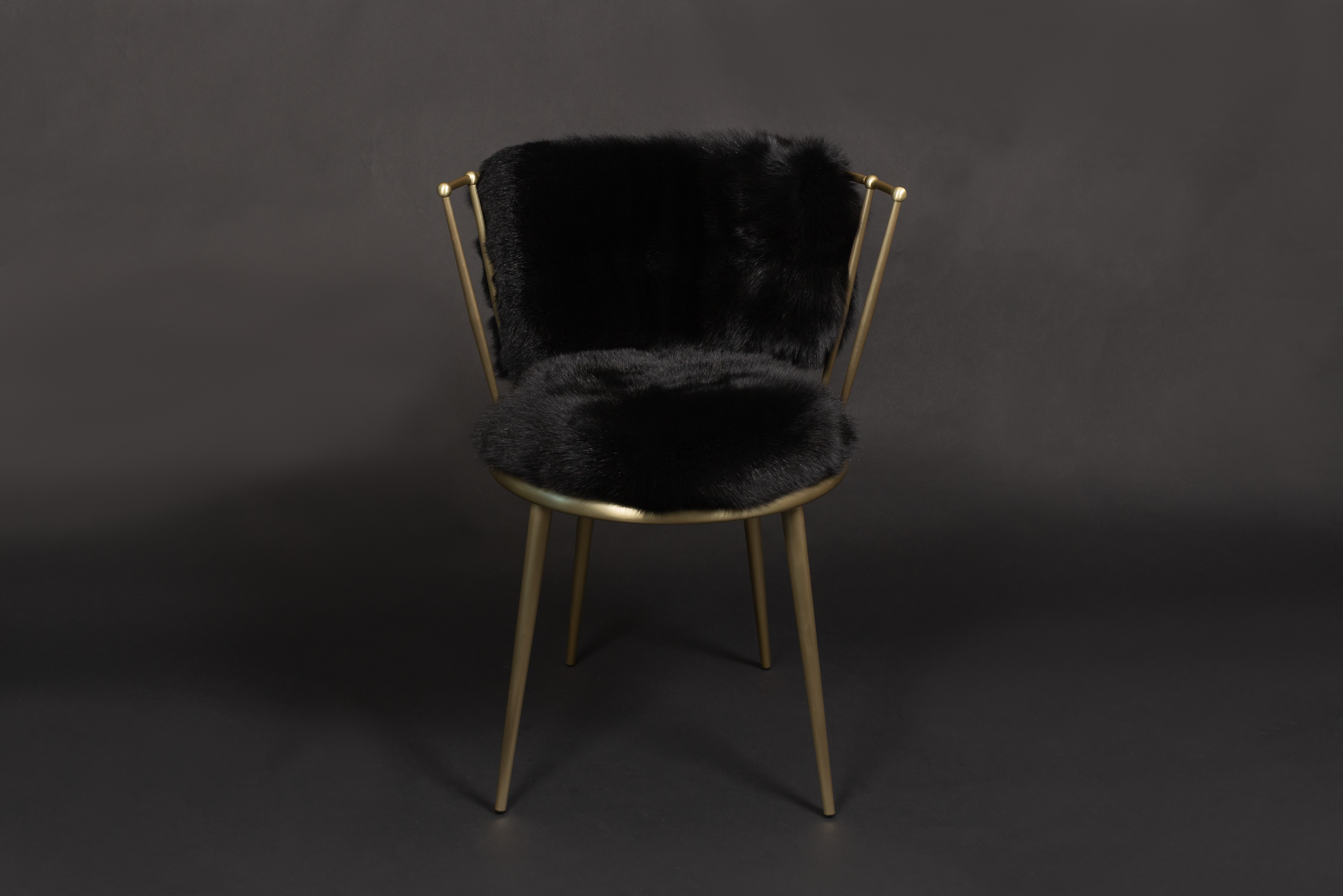 Scandinavian Shadow Fox Chair in black-gold